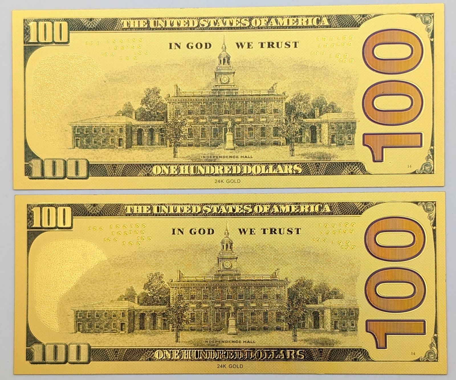 Lot of 2 Star Wars Gold foil $100 design - 2