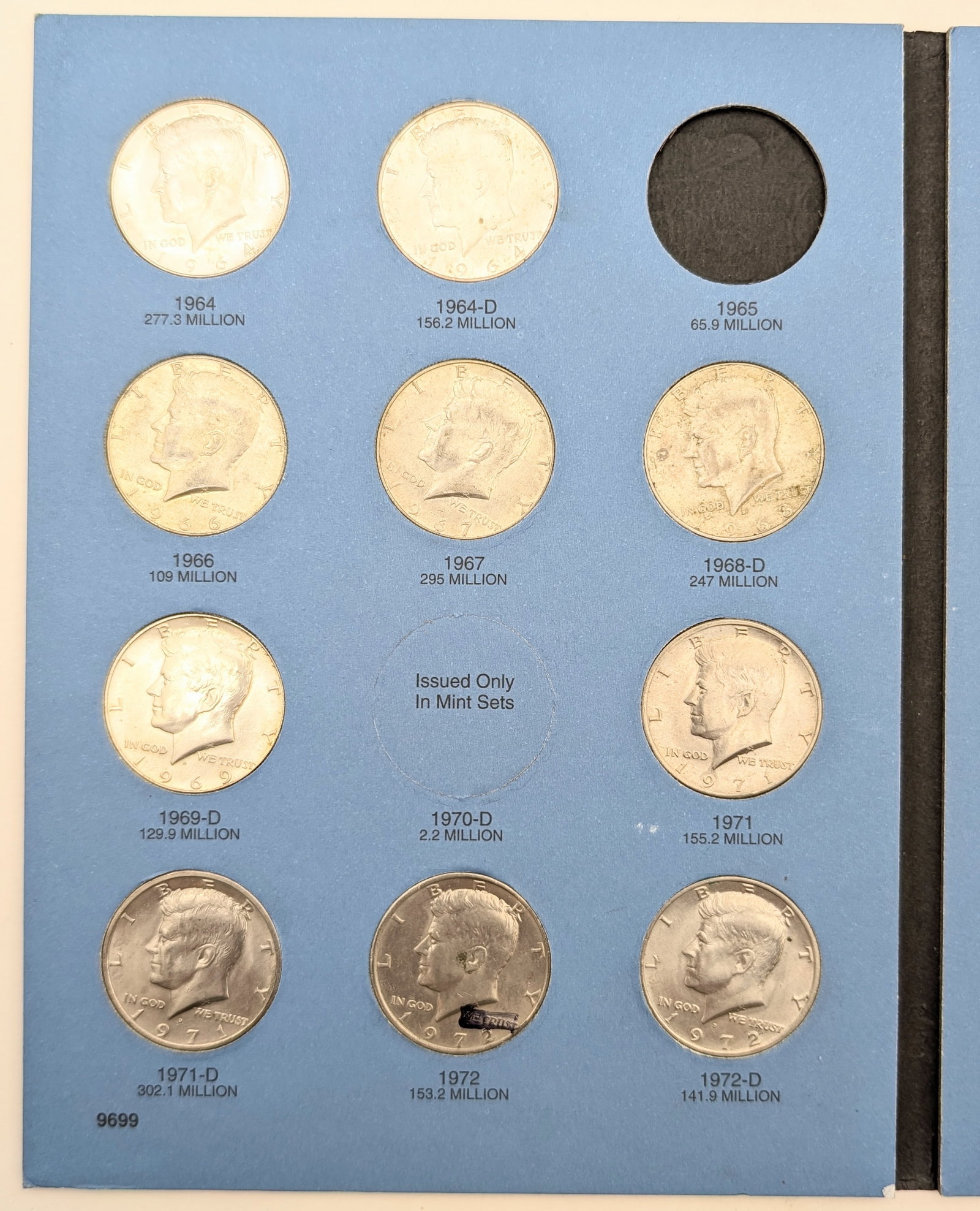 Whitman John F Kennedy Half Dollar 1964-1982 Book w/ 33 Coins - 2