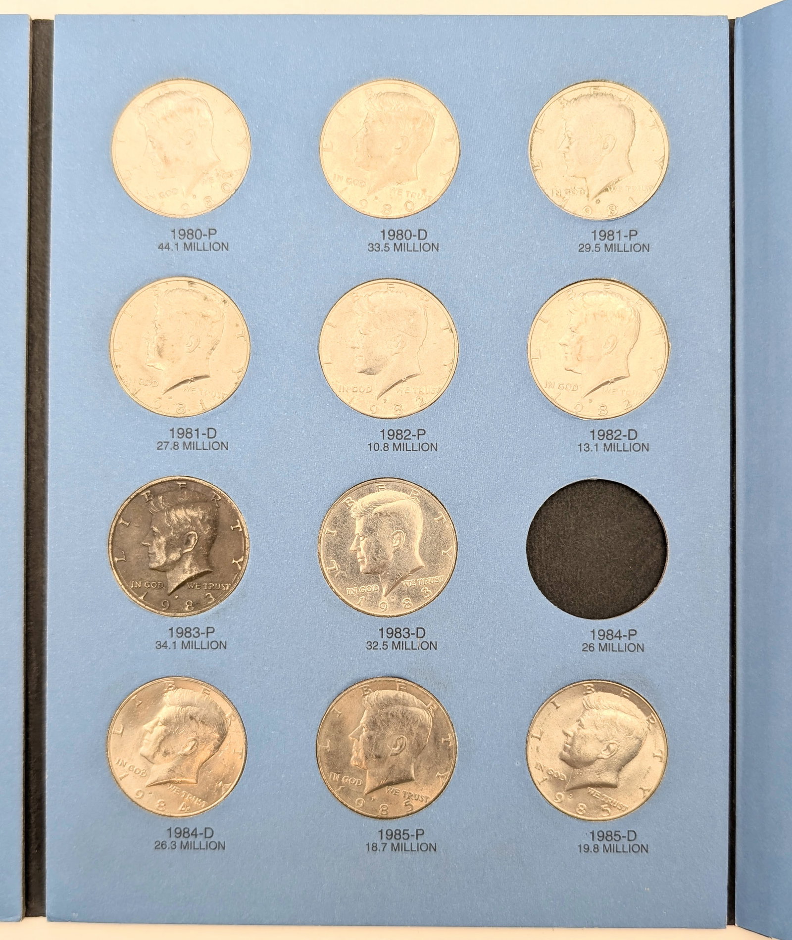 Whitman John F Kennedy Half Dollar 1964-1982 Book w/ 33 Coins - 4