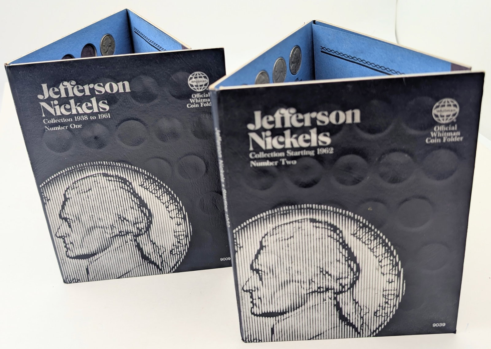 Lot of 2 Whitman Jefferson Nickel 1938-1987 Books w/ 82 Coins - 1 Silver War: Coin