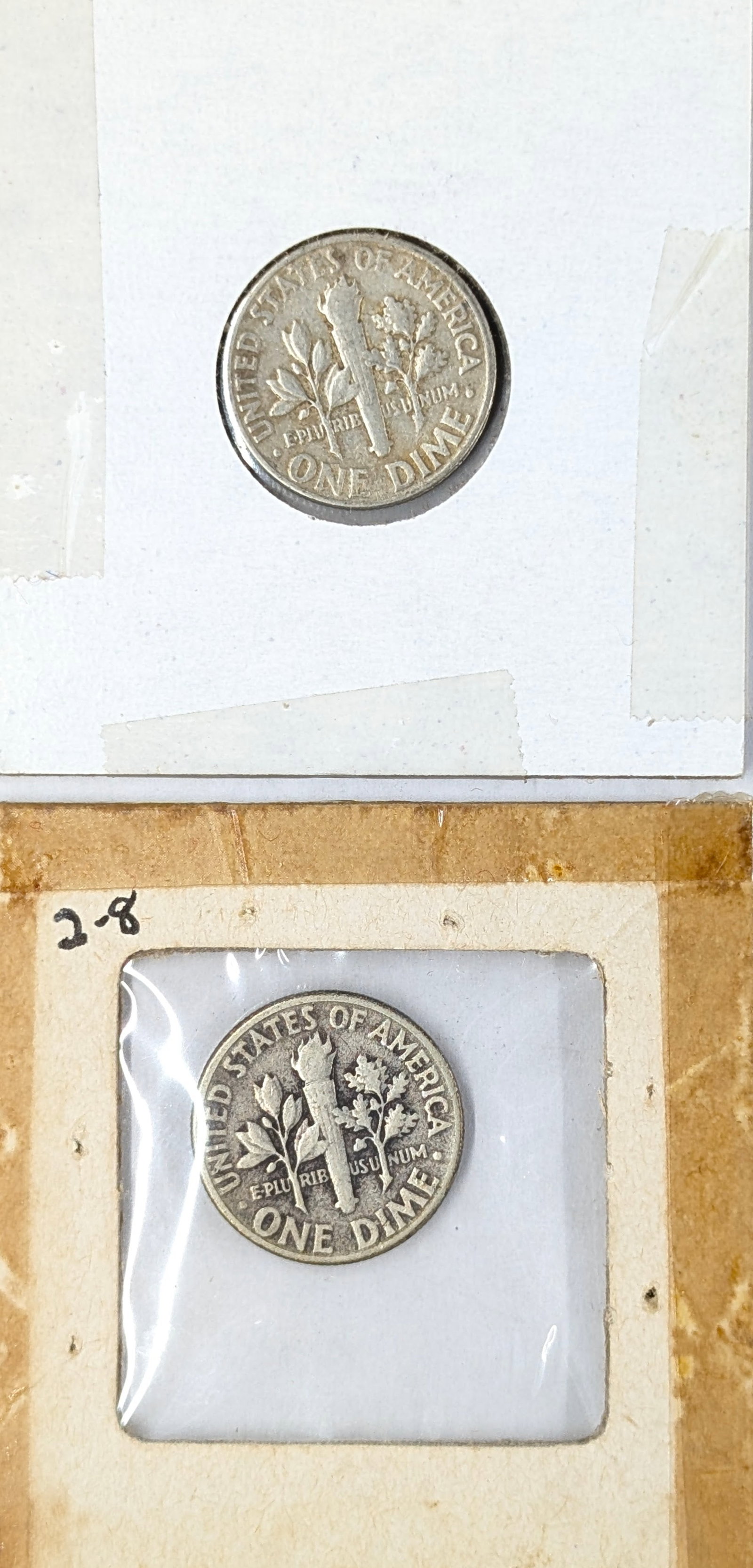 Lot of 2 Silver Roosevelt Dimes - 1957, 1958 - 2