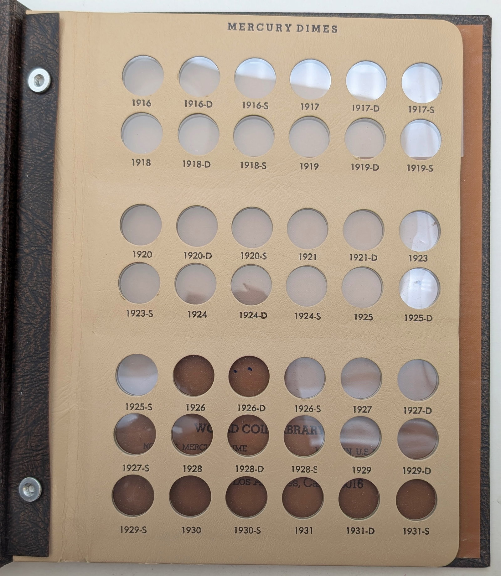 Dansco Silver Mercury Dime 1916-1945 Book - Empty - 2