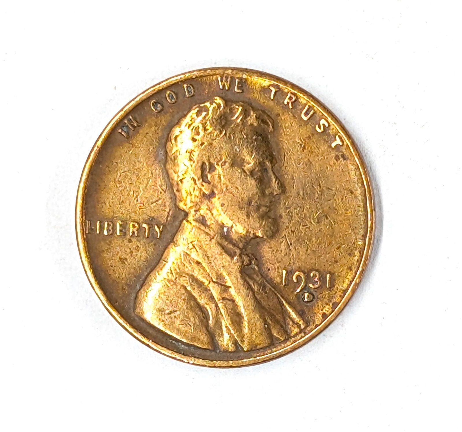 1931-D Wheat Cent- Beautiful Toning on the Reverse: _