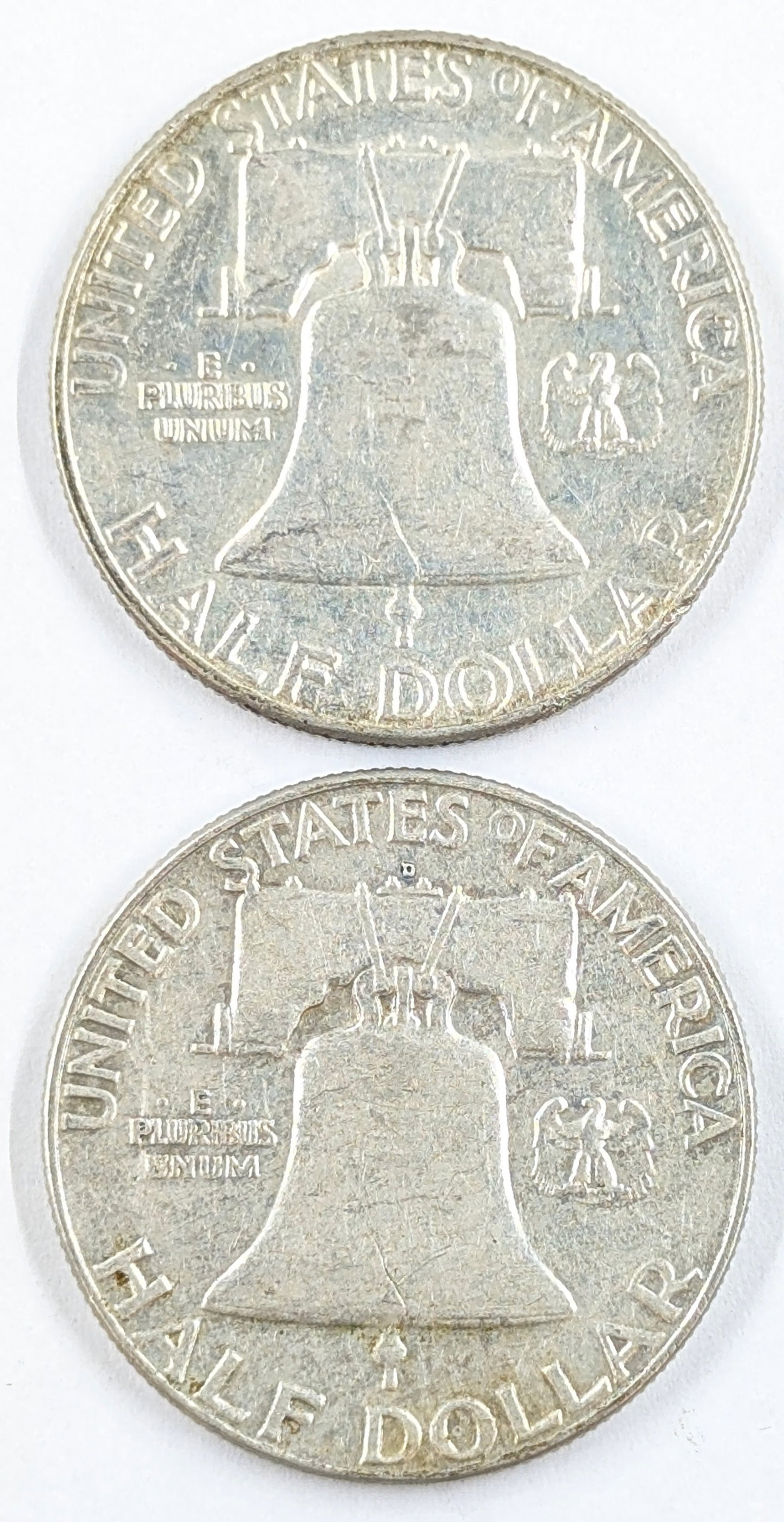 Lot of 2 Silver Franklin Half Dollars- 1963 P/D - 2