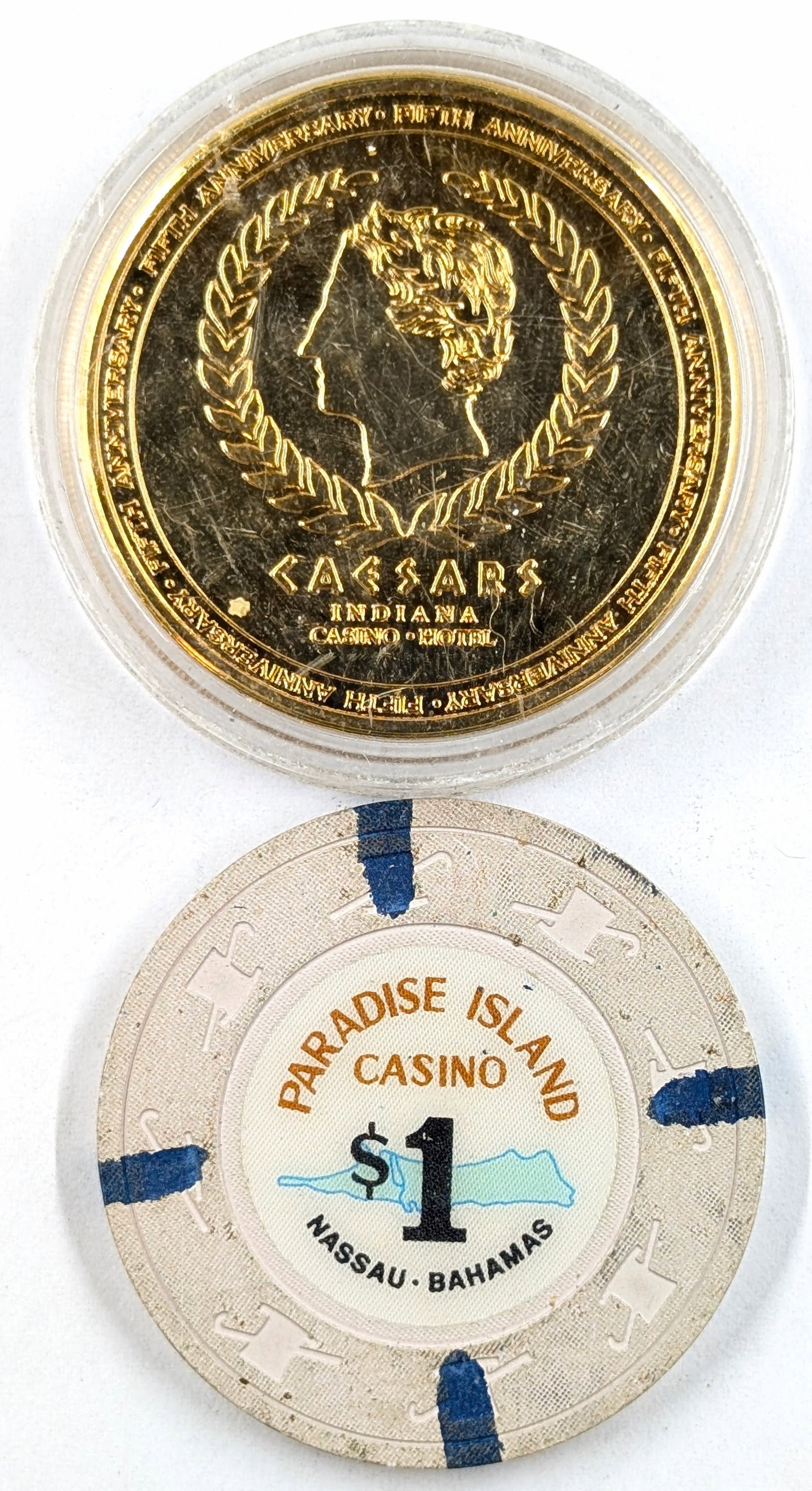 Lot of 2 Casino/ Gaming tokens- Caesars, Paradise Island - 2