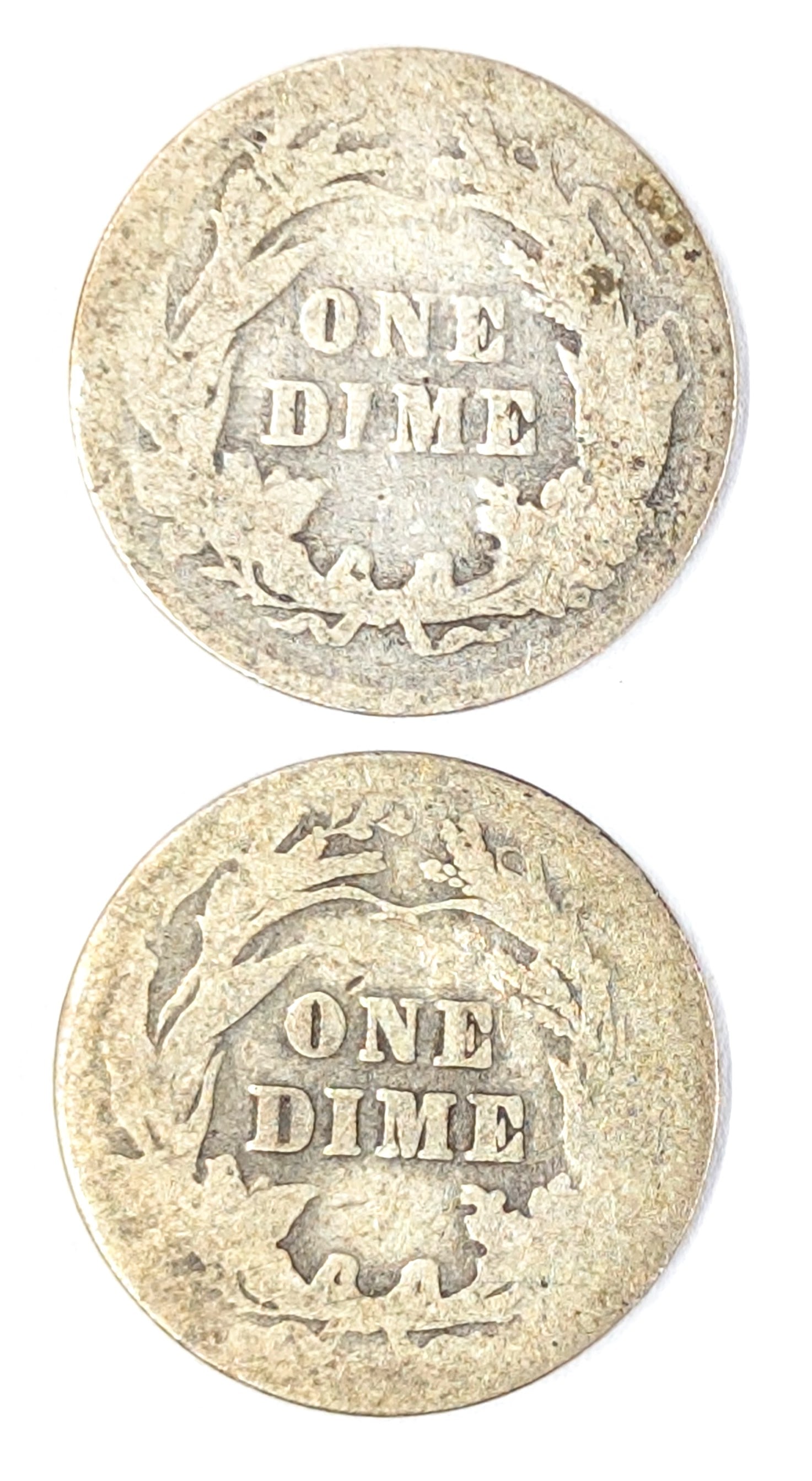 Lot of 2 Silver Barber Dimes- 1899, 1902 - 2