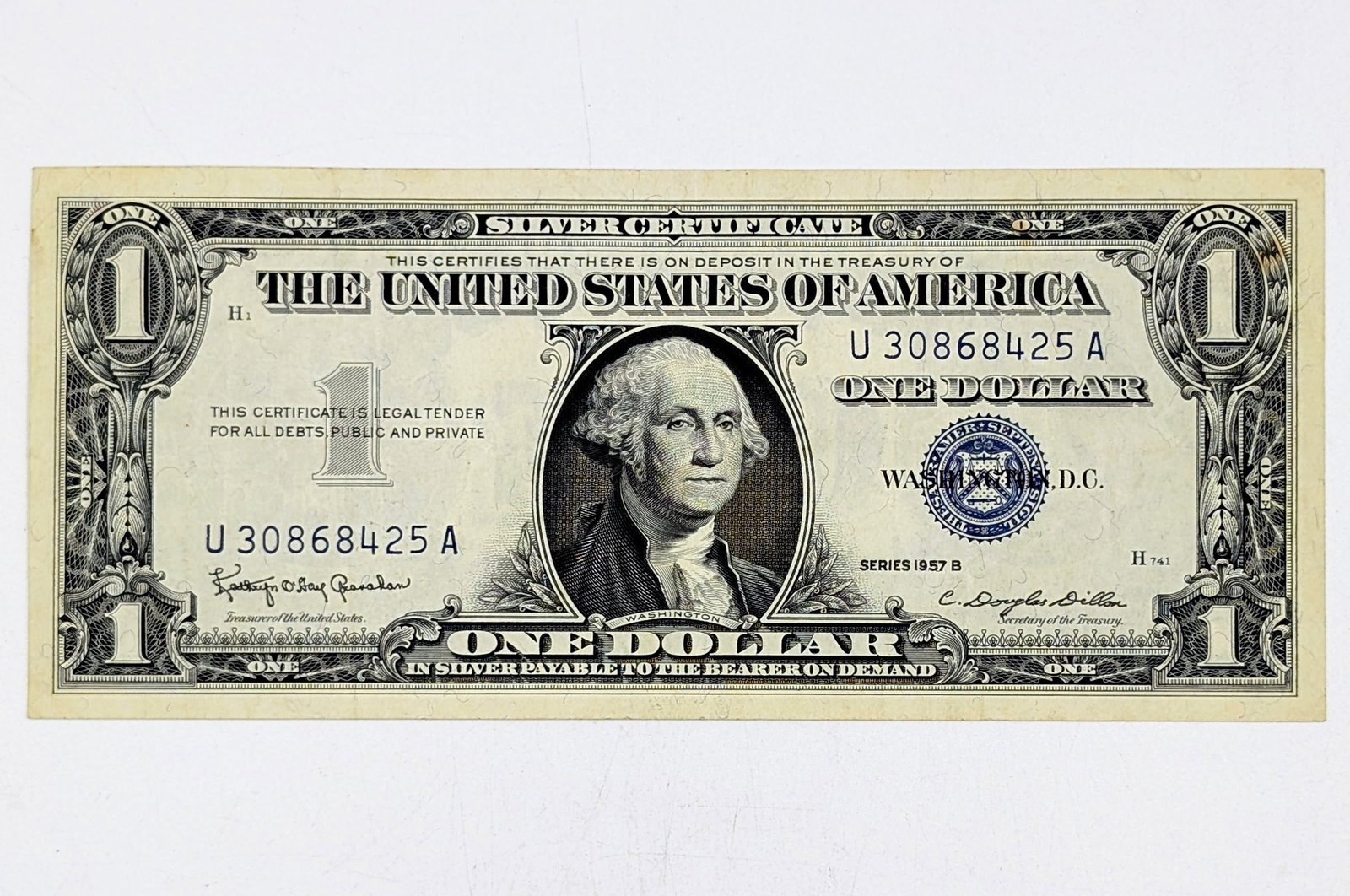1957 B $1 Note - Silver Certificate: Crisp- Great Condition