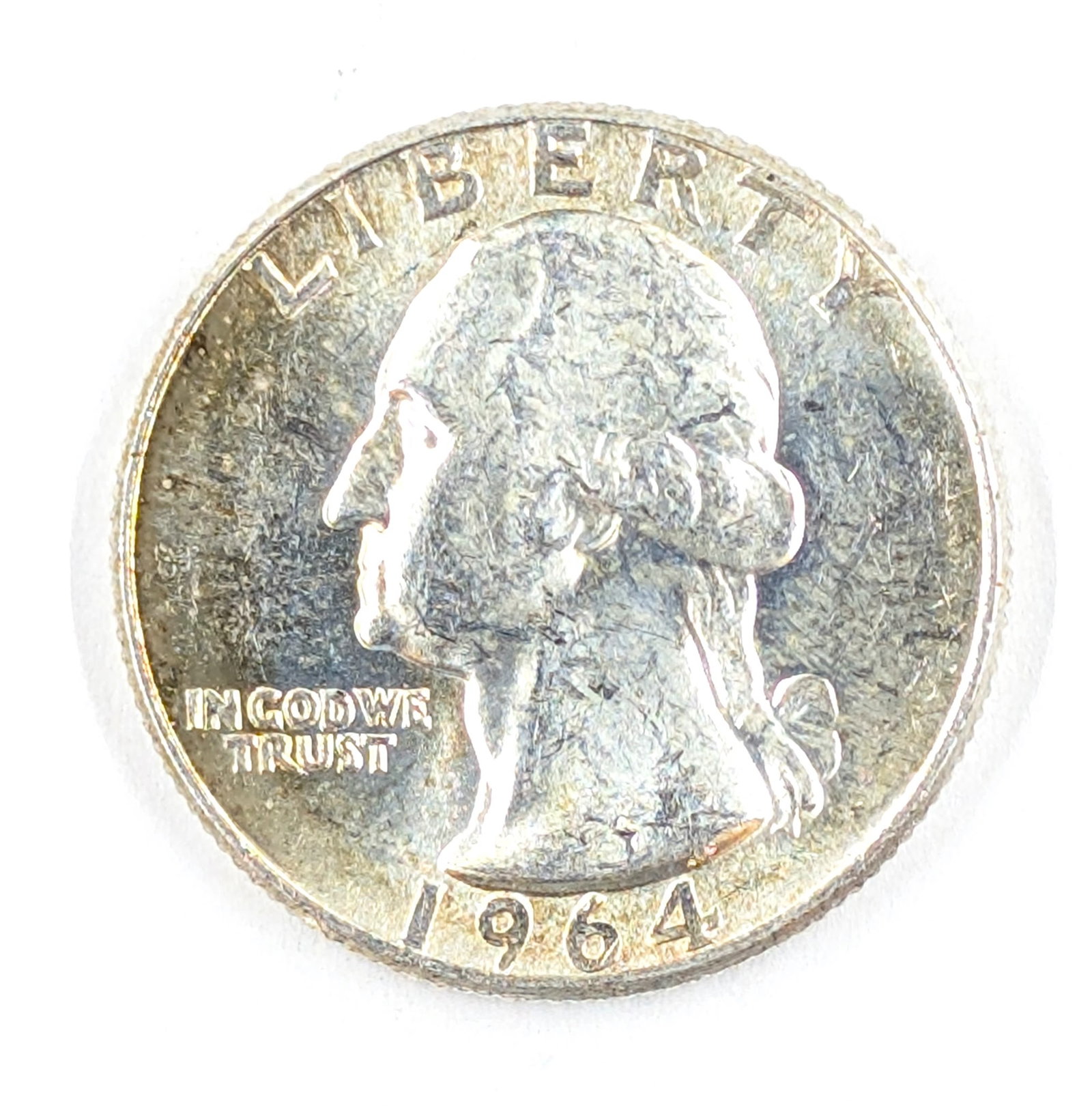 1964 Silver Washington Quarter- Uncirculated/ Toned: _