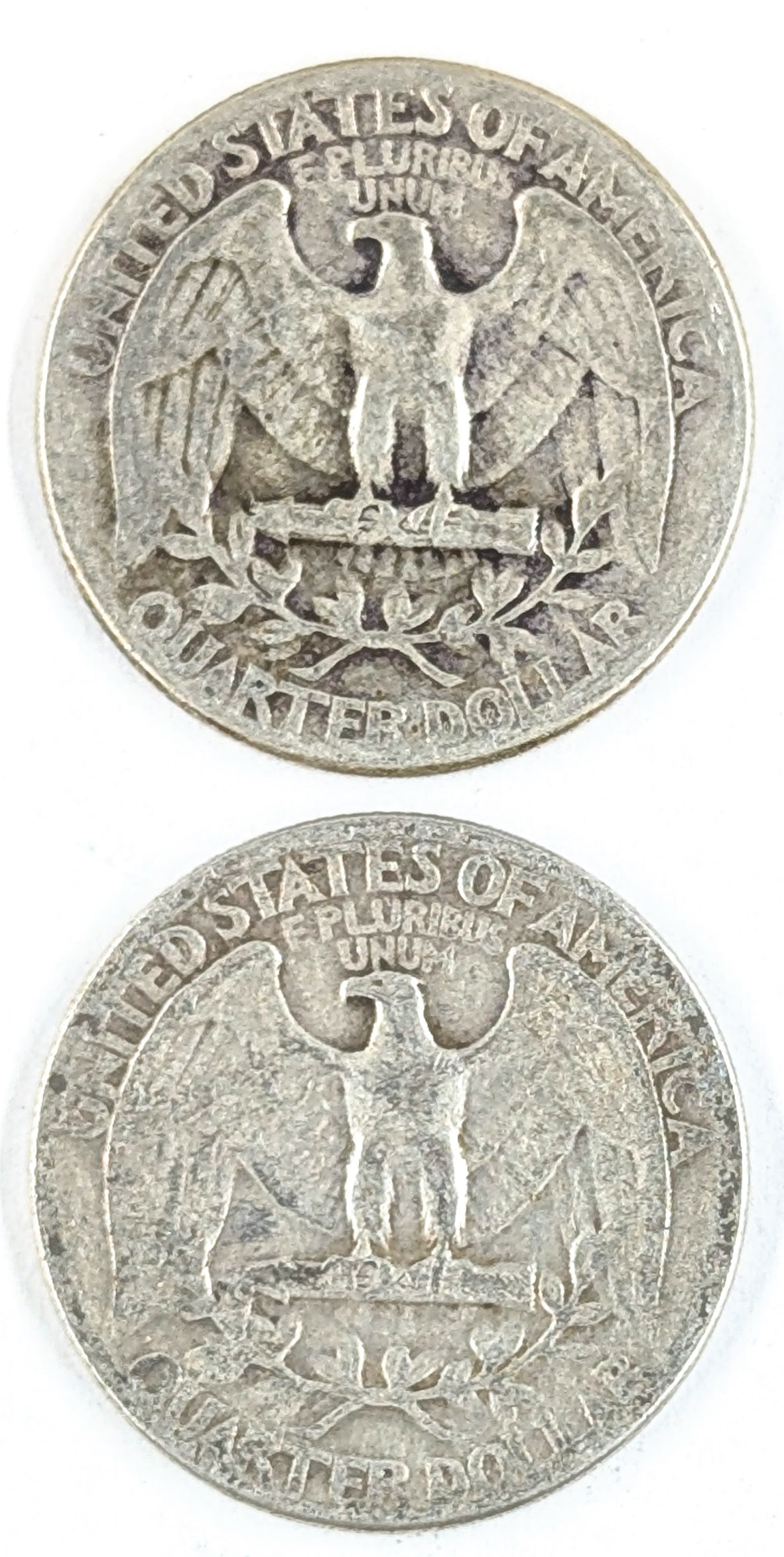 Lot of 2 Silver Washington Quarters- 1940, 1941 - 2