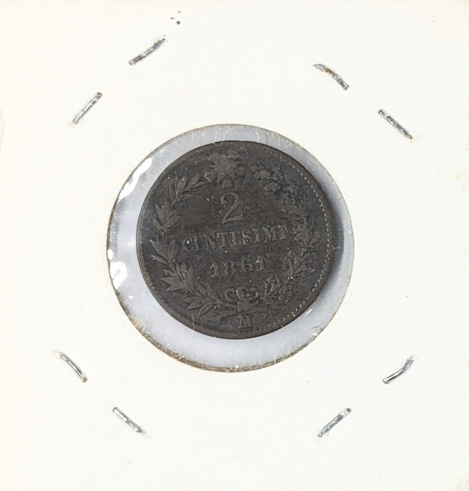 1861 Italian 10 Centesimi Coin - 2