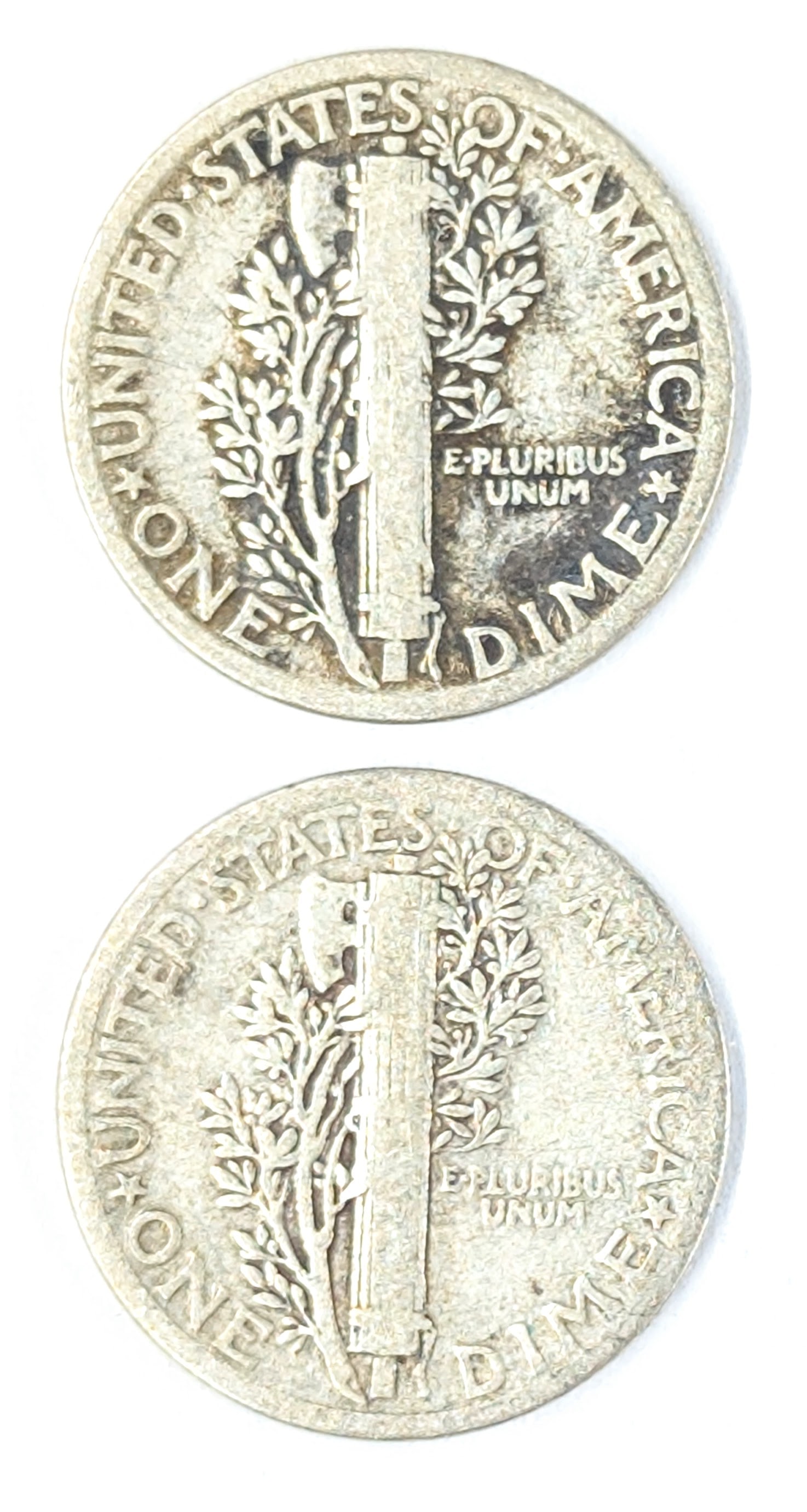 Lot of 2 Silver Mercury Dimes- 1931, 1936 - 2
