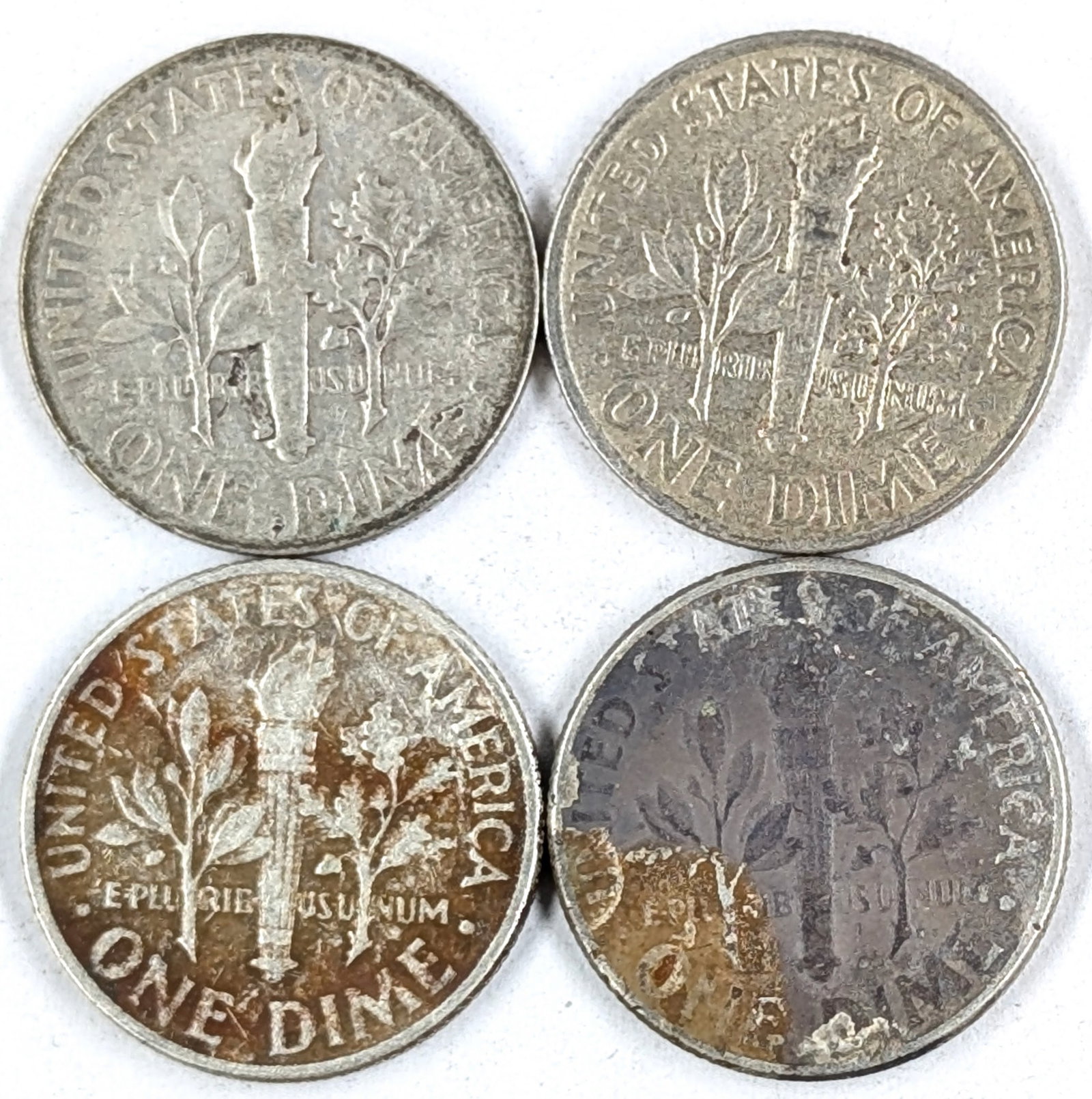 Lot of 4 Silver Roosevelt Dimes- 1952-1954 - 2