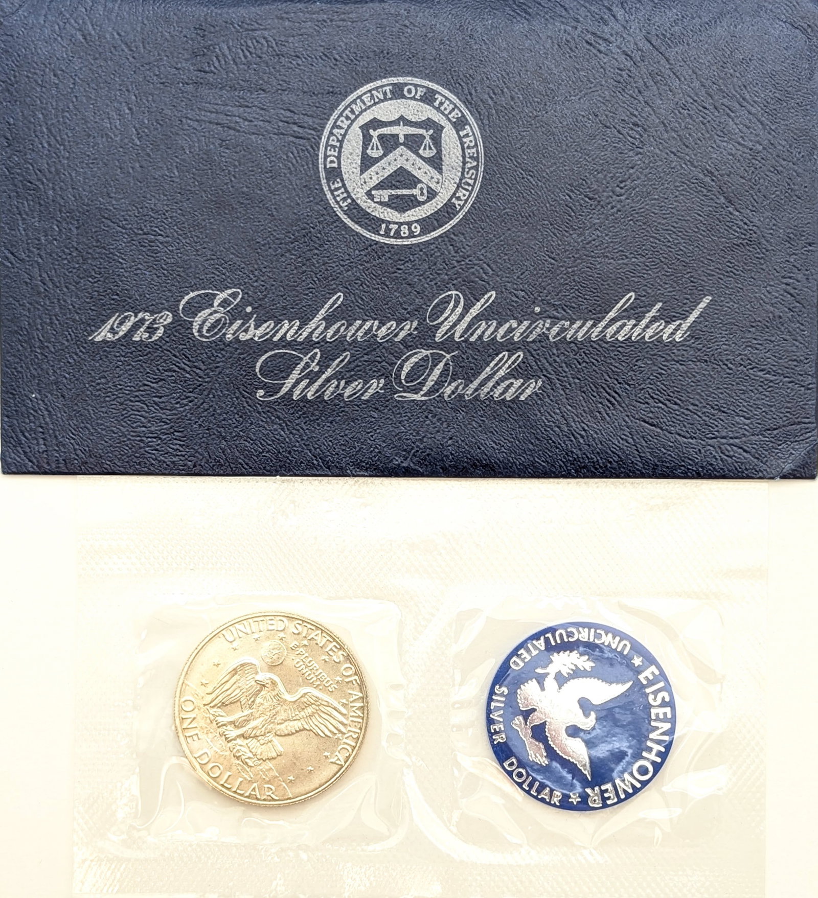 1973-S Eisenhower " Ike" Uncirculated Silver Dollar - 2