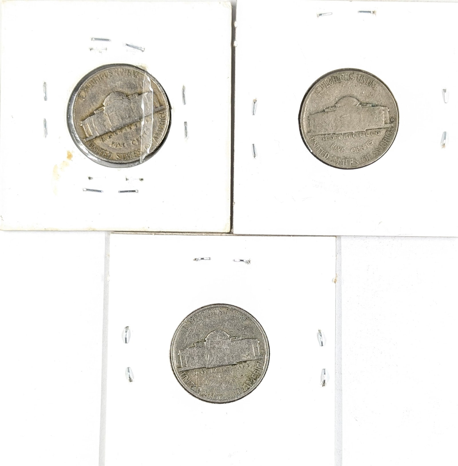 Lot of 3 Jefferson Nickels- 1941 P/D/S - 2