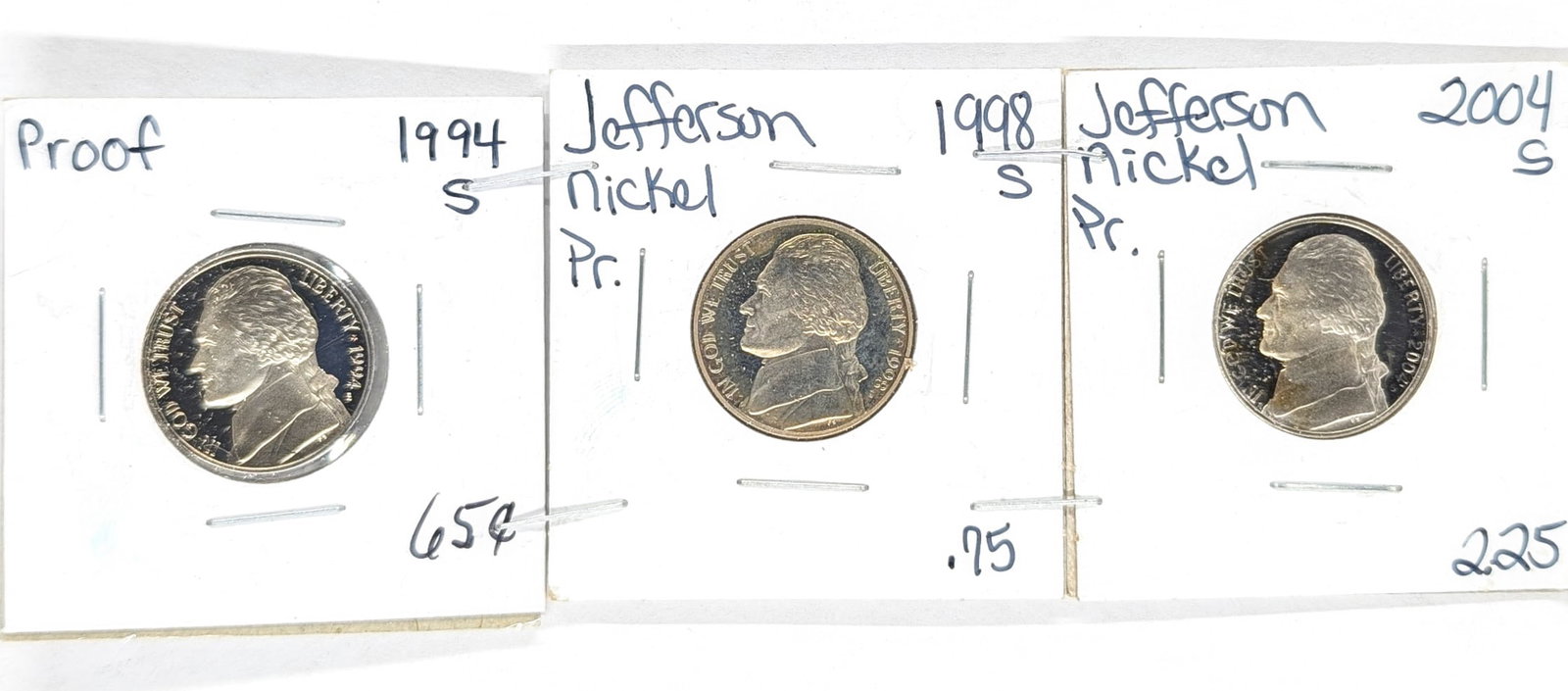 Lot of 3 Proofs Jefferson Nickels- 1994-2004: _