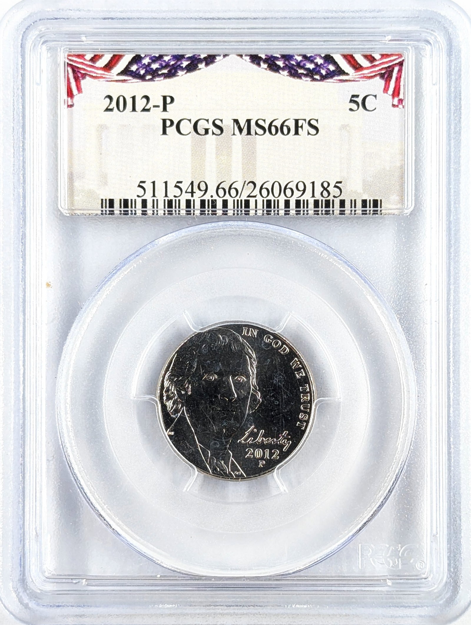 PCGS 2012 MS66FS Jefferson Nickel: _
