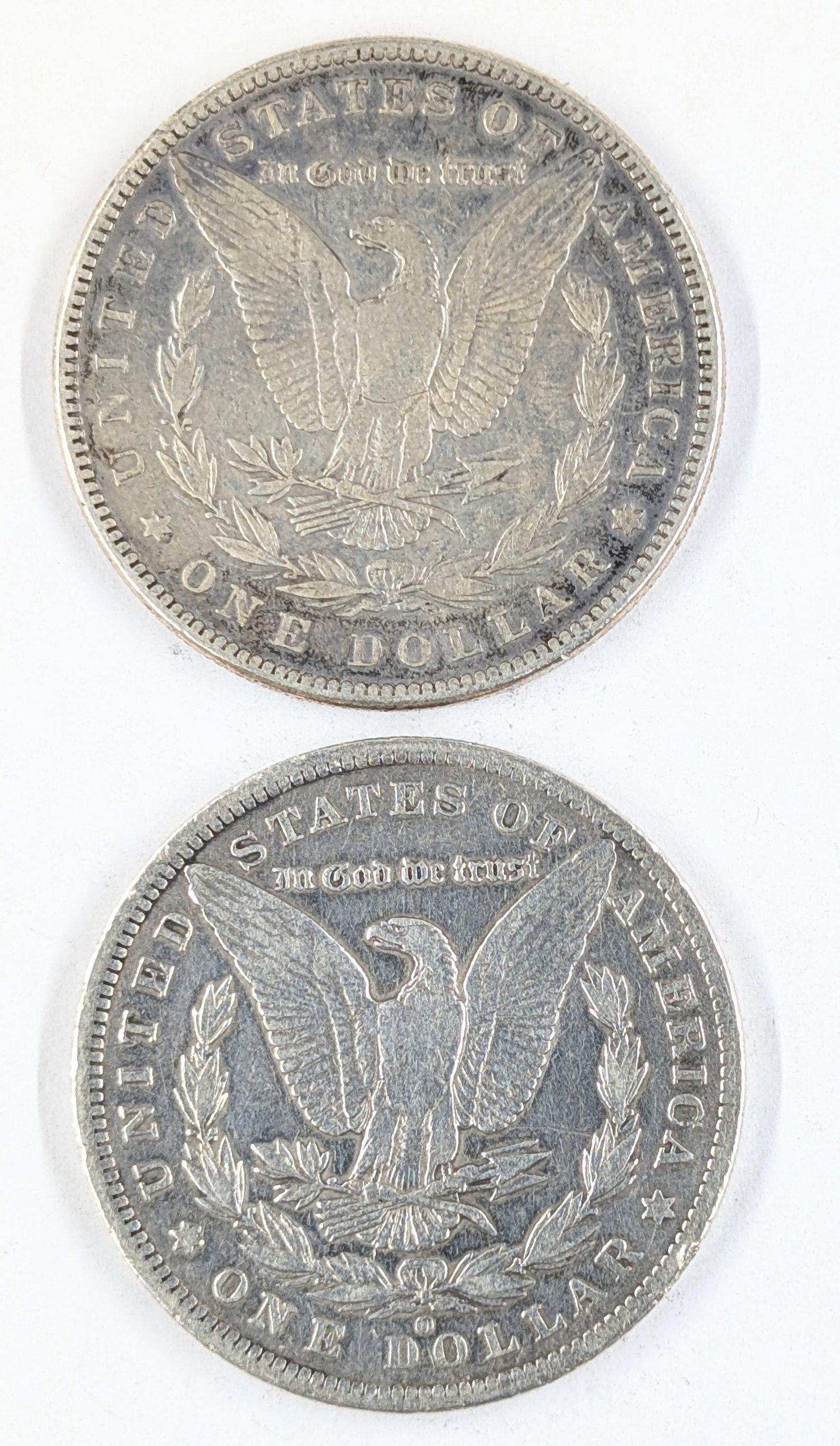 Lot of 2 Morgan Silver Dollars- 1882, 1884-O - 2