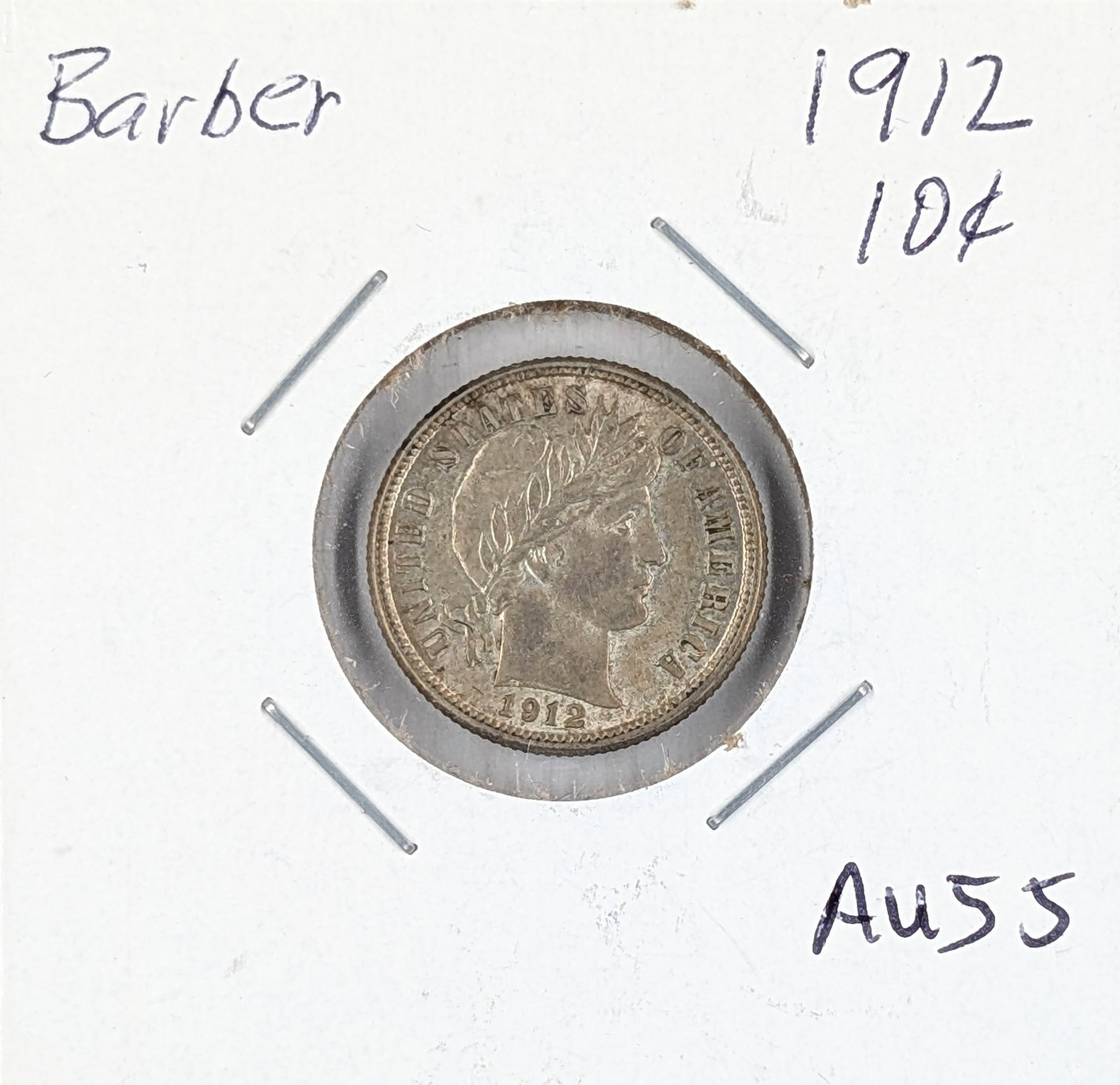 1912 Silver Barber Dime: Silver