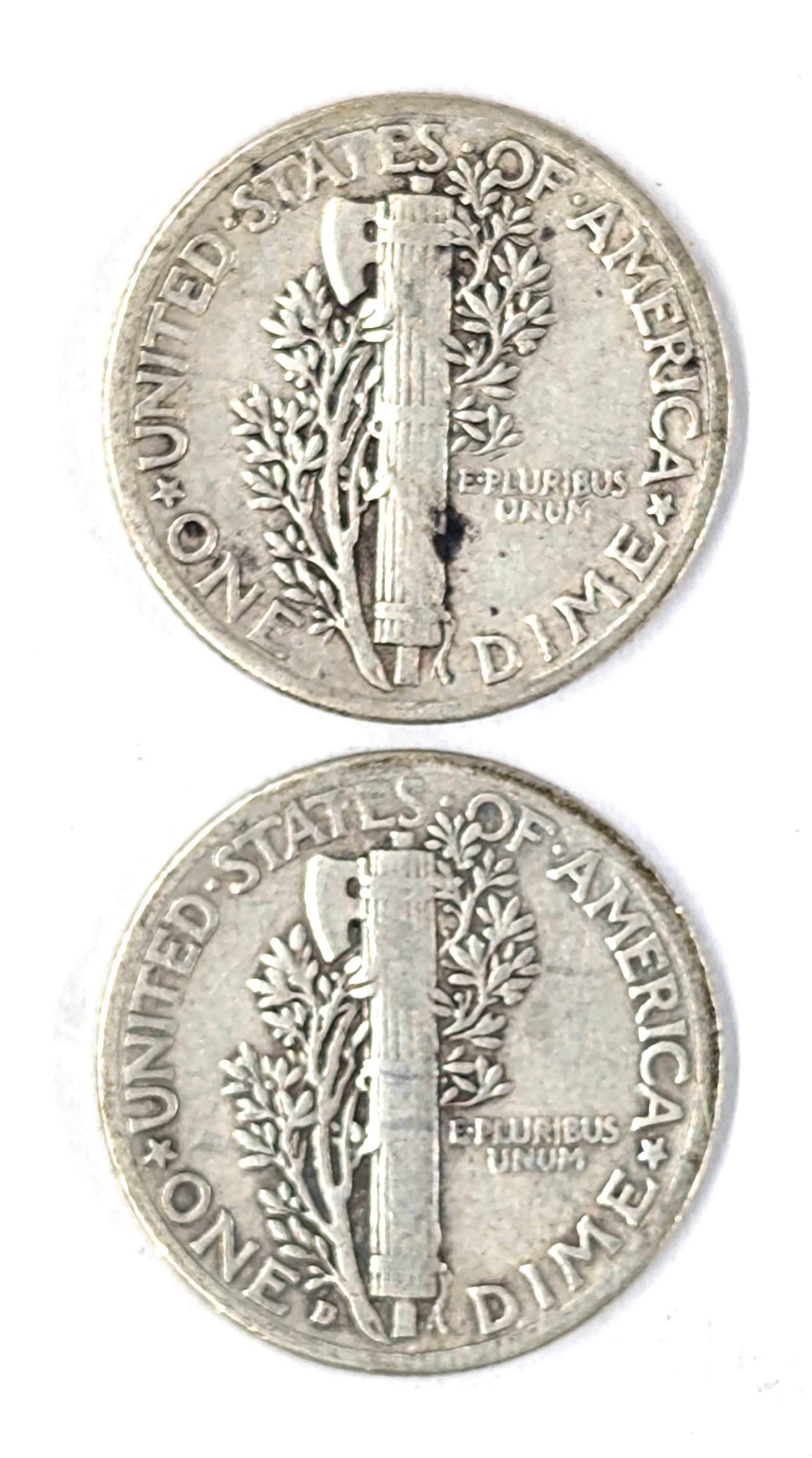 Lot of 2 Silver Mercury Dimes - 1941-D, 1942 - 2