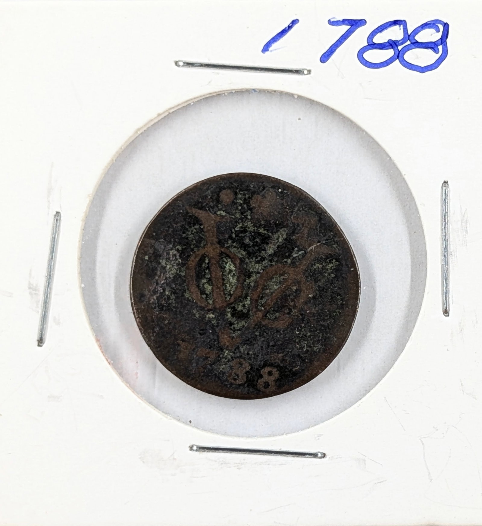 1788 Dutch East India Copper Duit Coin: Coin