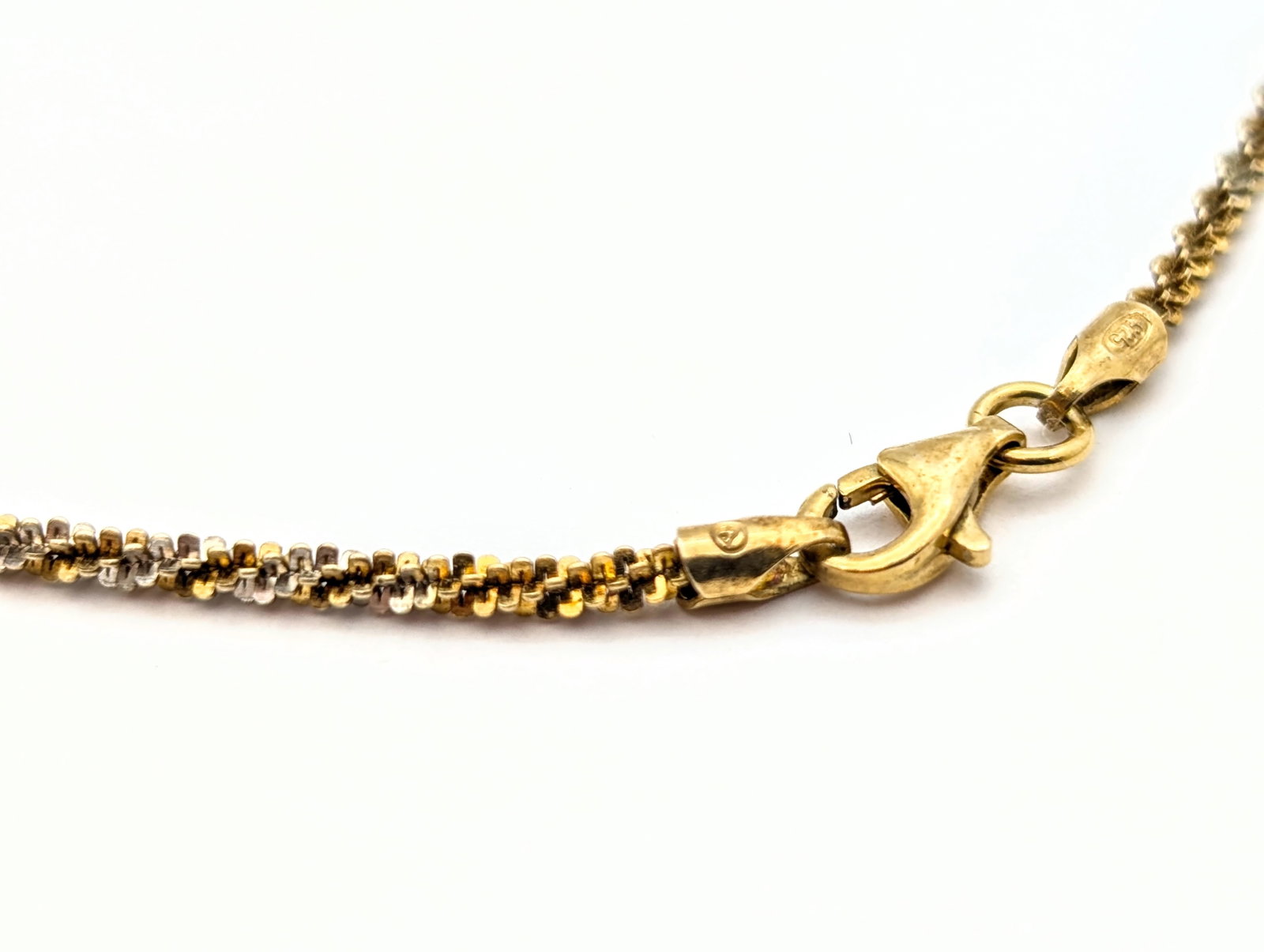 Sterling Silver Gold Toned Rope Chain Ladies Necklace - 2