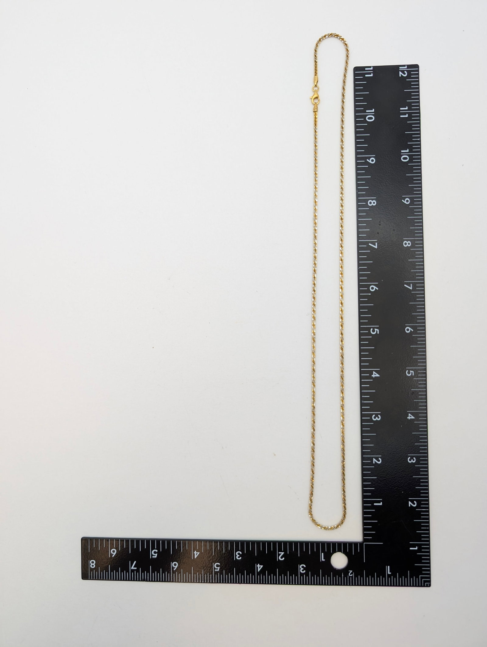 Sterling Silver Gold Toned Rope Chain Ladies Necklace - 4