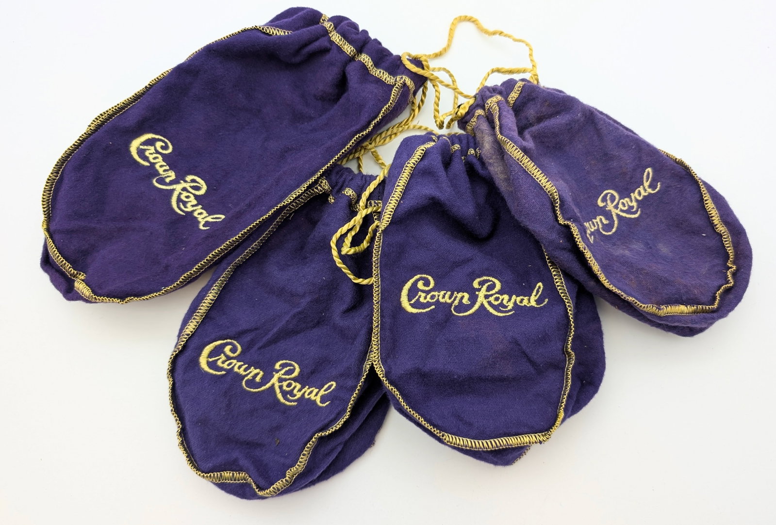 Lot of 4 Purple Crown Royal Bags: _