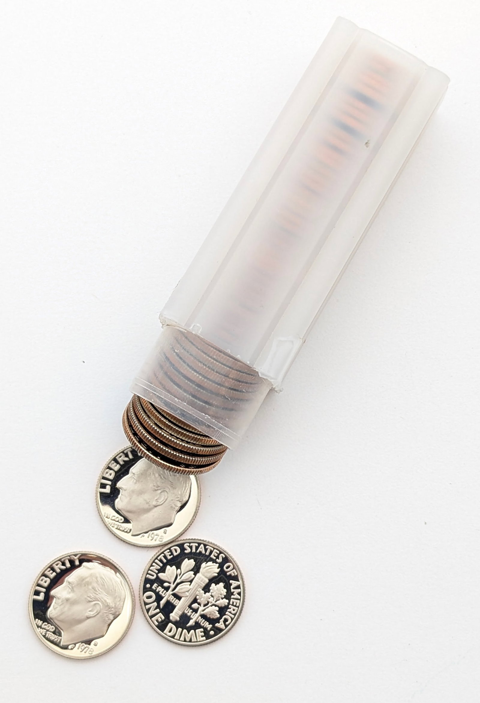 Tube of 50- 1978-S Proof Roosevelt Dimes: Coin