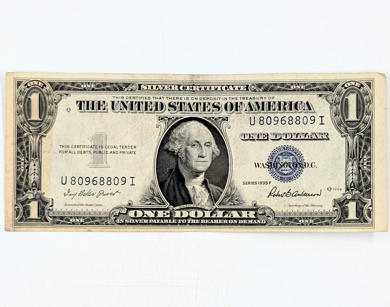 1935 F $1 Note - Silver Certificate: Crisp- Excellent Condition