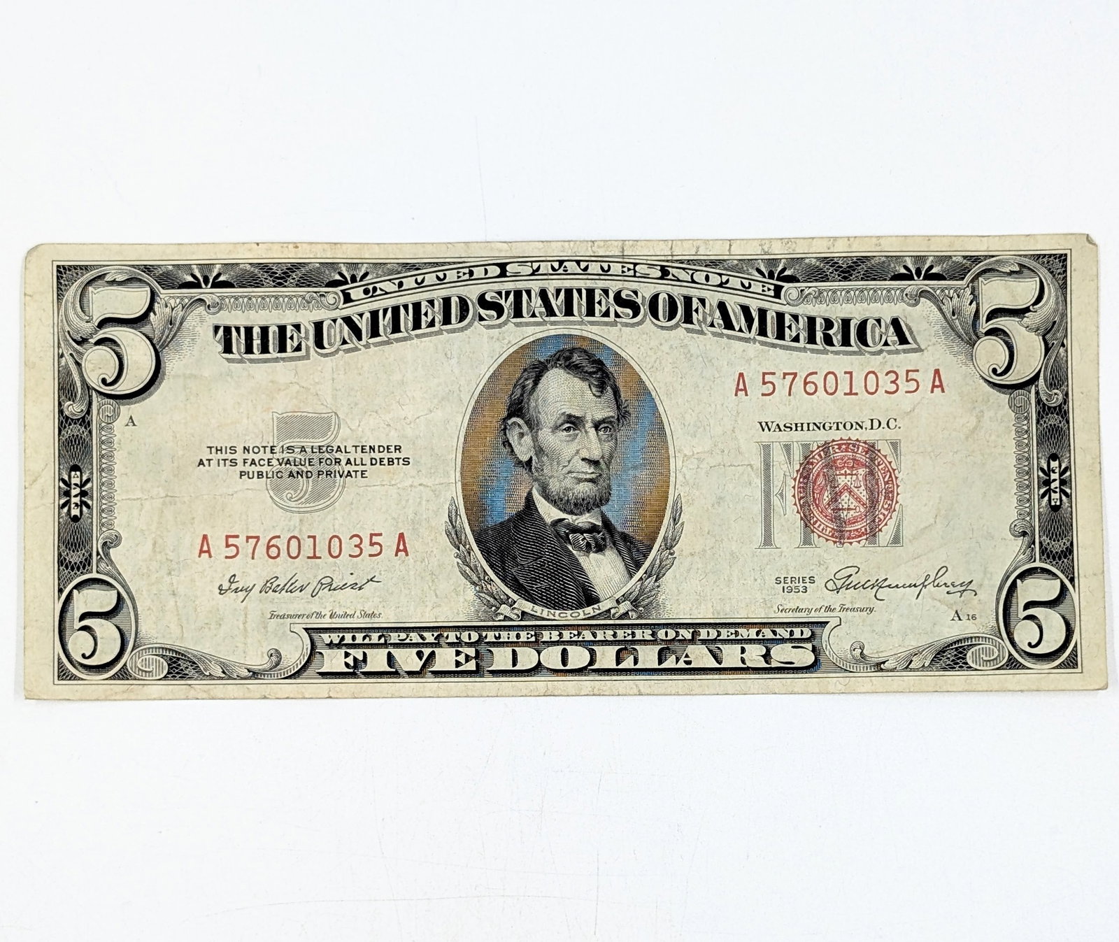 1953 $5 Note - Red Seal (1 of 2)