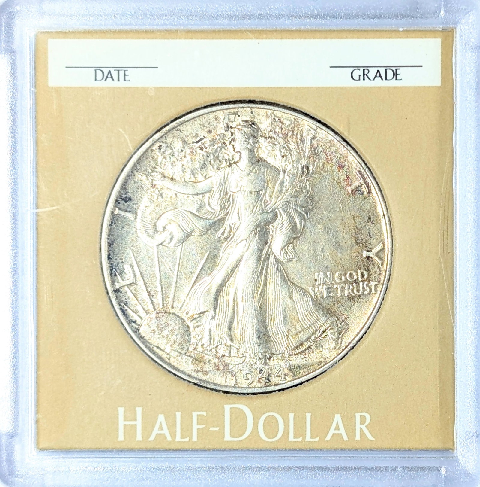 1944 Silver Walking Liberty Half Dollar- Toned: Silver