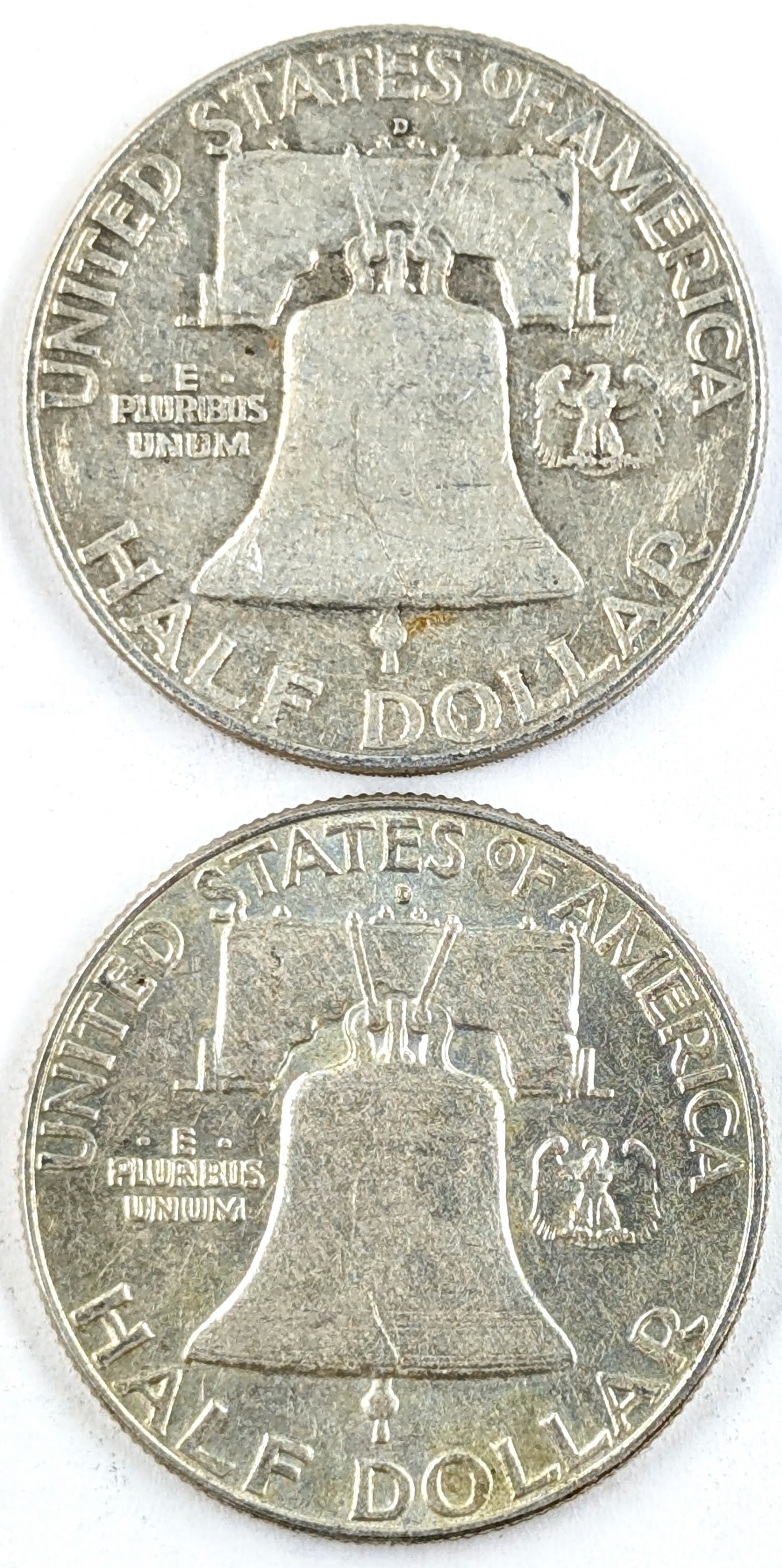 Lot of 2 Silver Franklin Half Dollars- 1961-D, 1963-D - 2