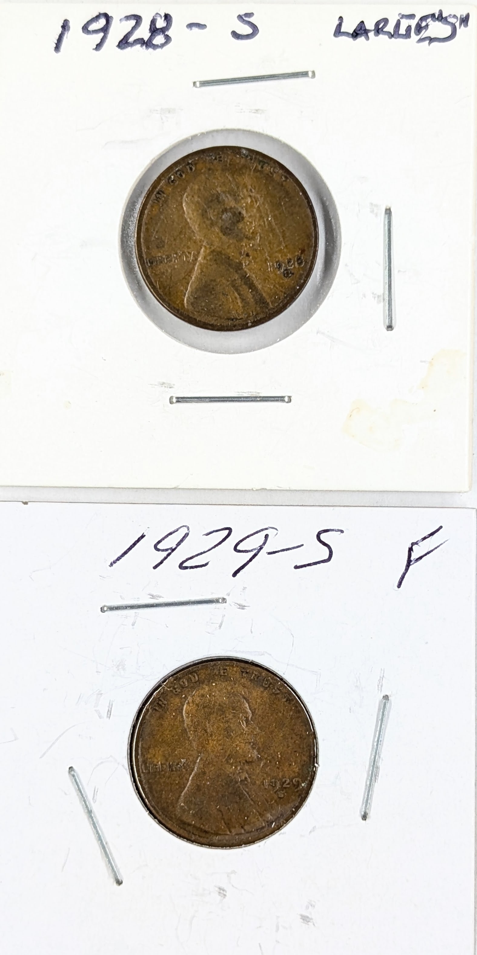 Lot of 2 Wheat Cents - 1928-S, 1929-S: Coin