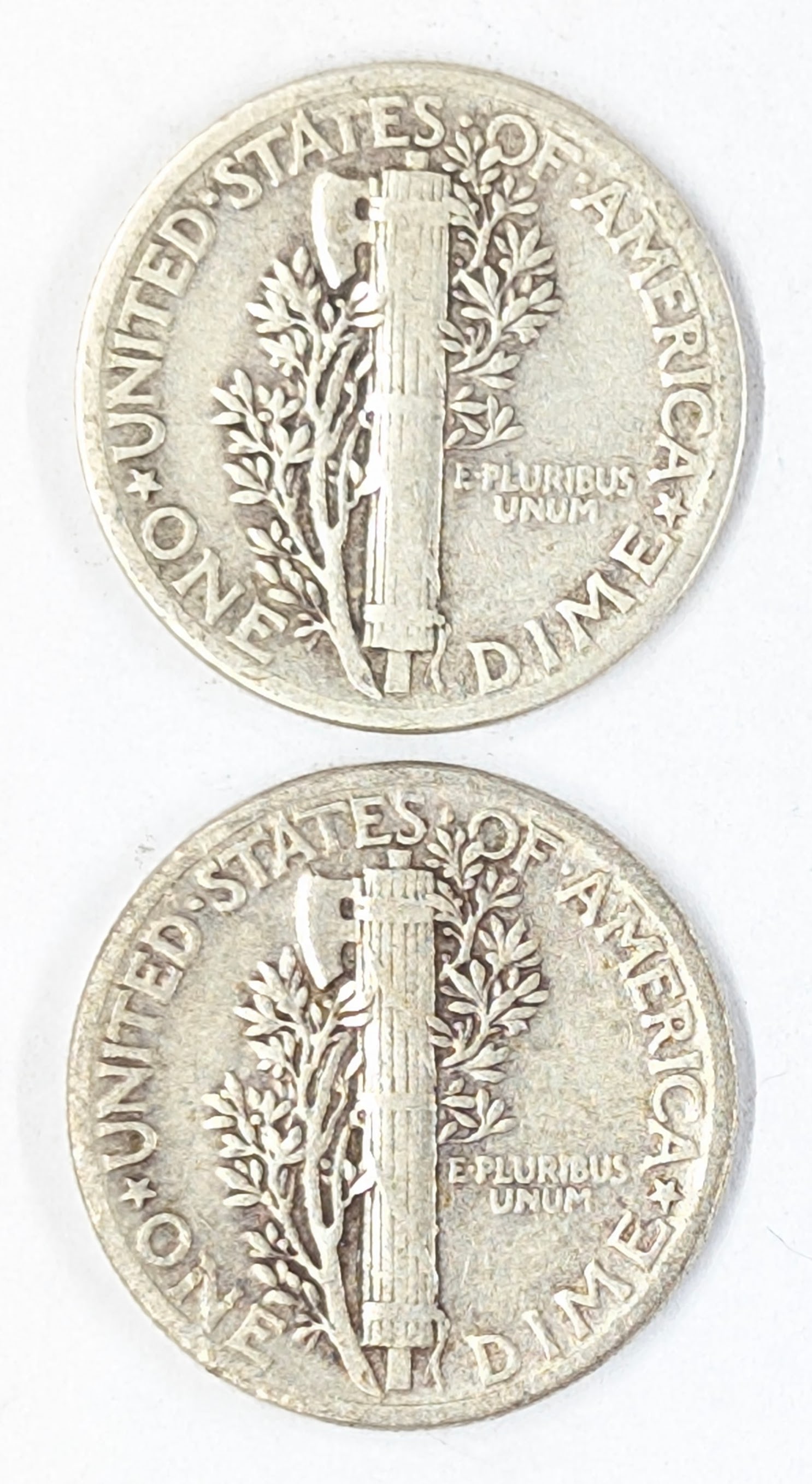 Lot of 2 Silver Mercury Dimes- 1942, 143 - 2