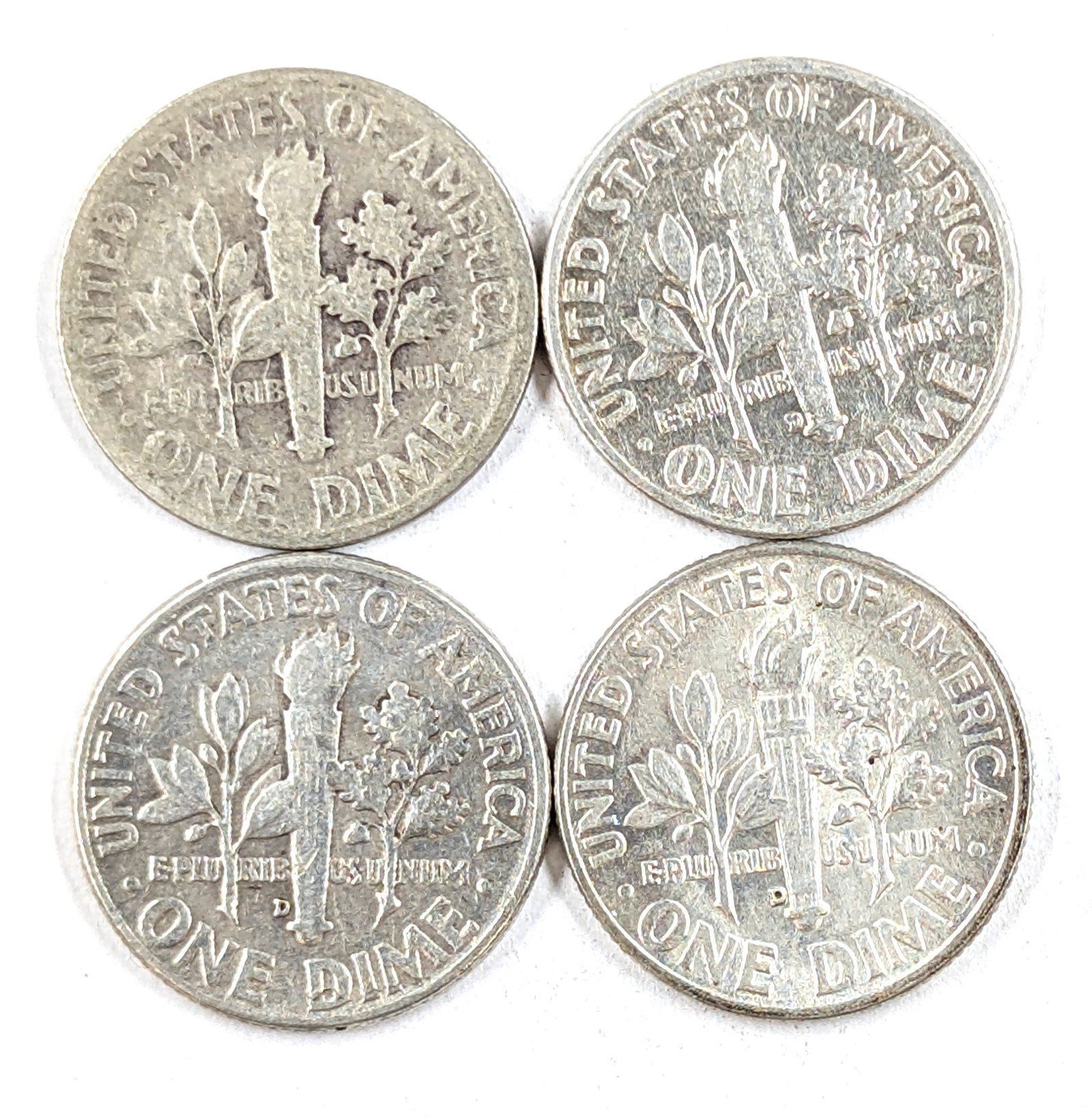 Lot of 4 Silver Roosevelt Dimes - 1946-1961 - 2
