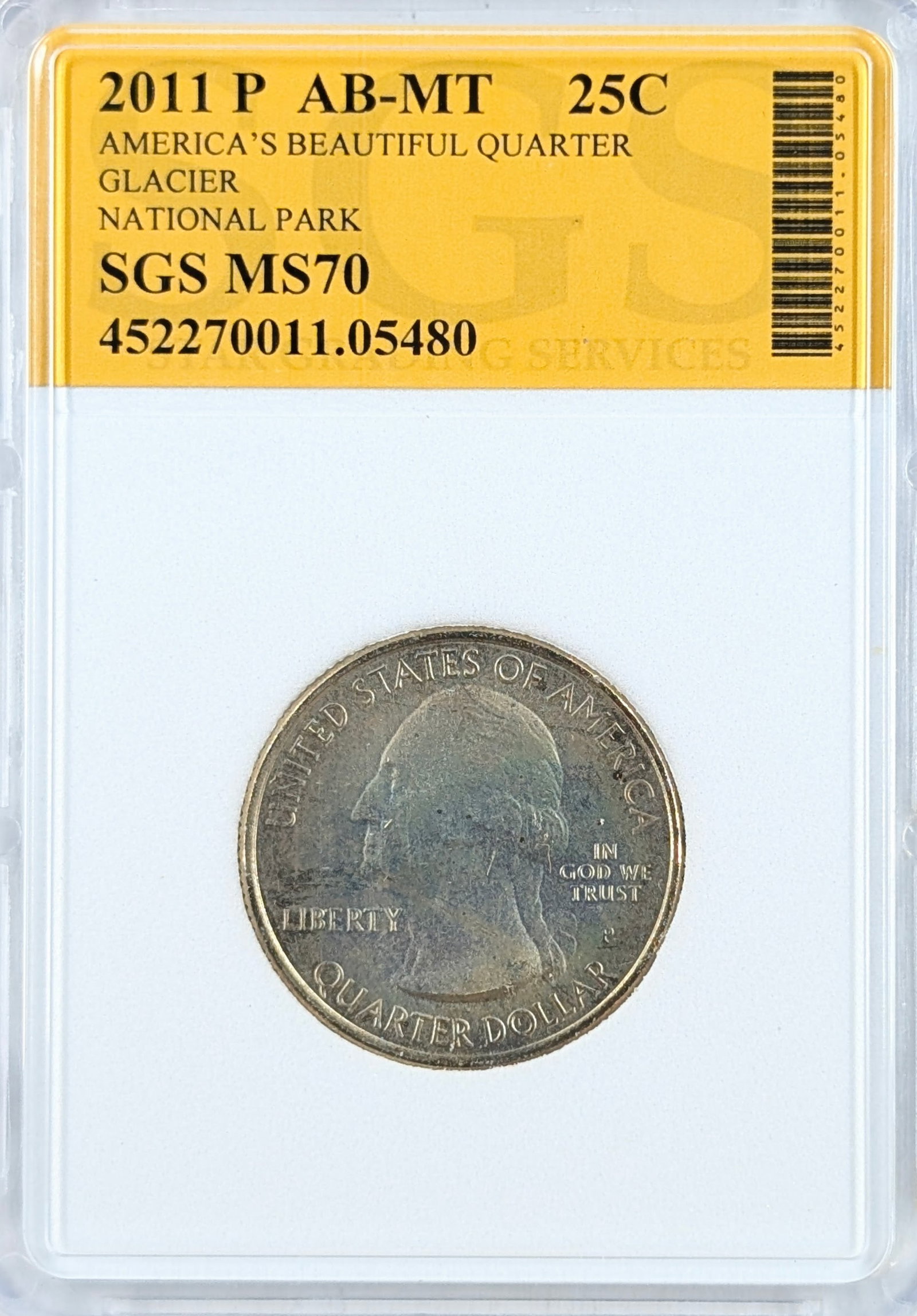 SGS 2011-P MS70 America the Beautiful Quarter - Glacier, MT: Coin