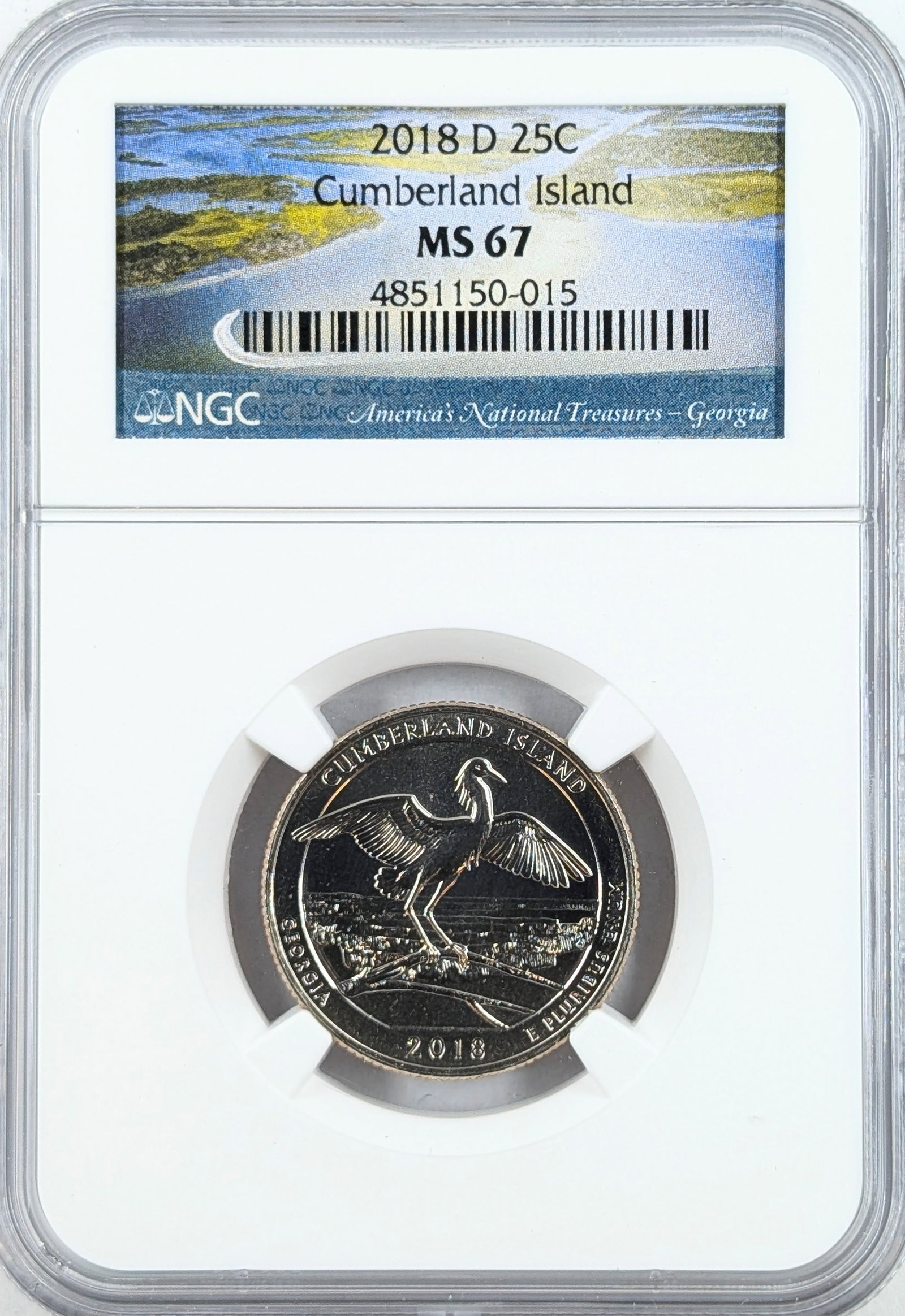 NGC 2018-D MS67 America's National Treasures Quarter - Cumberland Gap, GA: Coin
