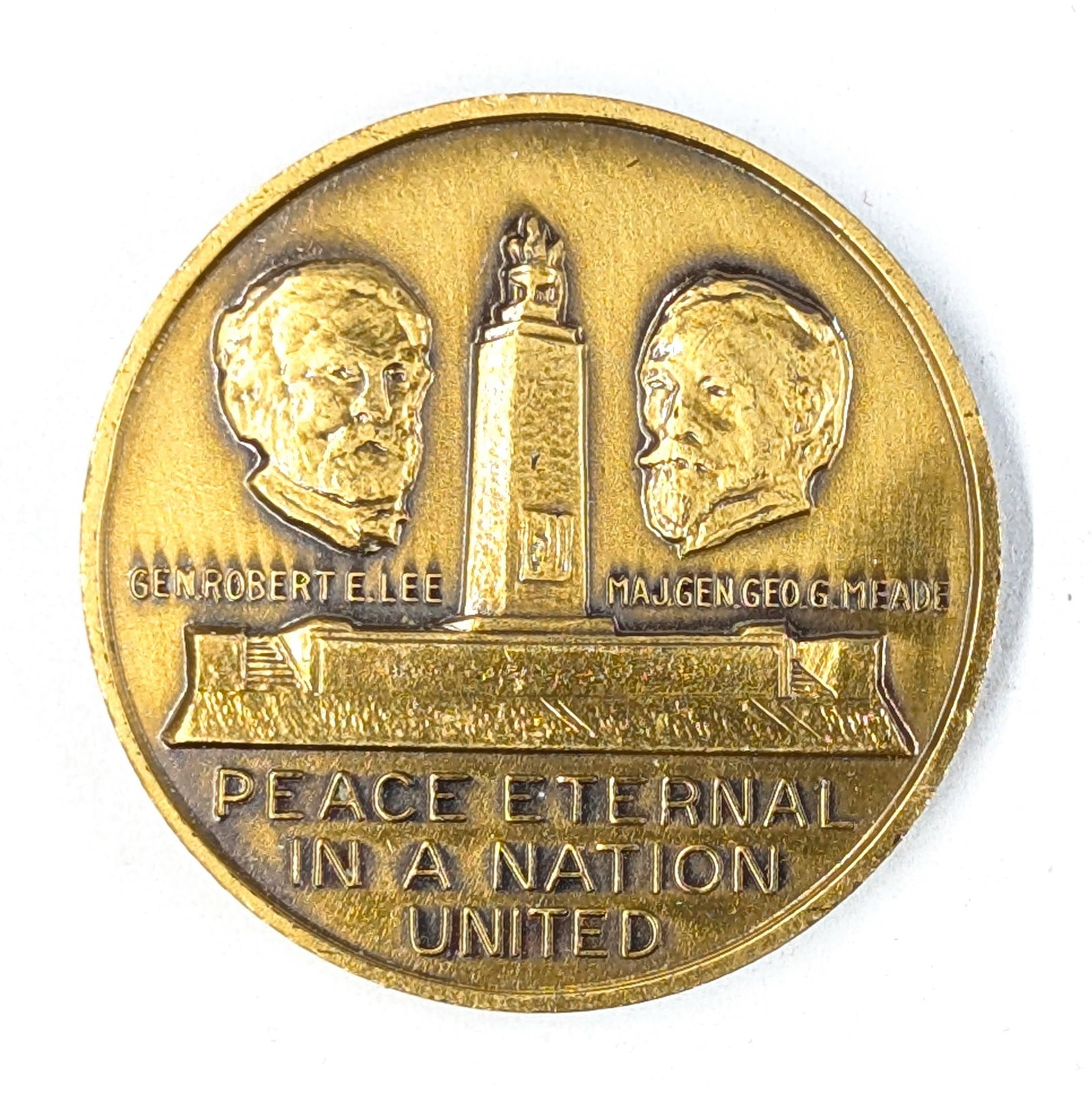 Abraham Lincoln Gettysburg Token w/ Robert E Lee & George G Meade - 2