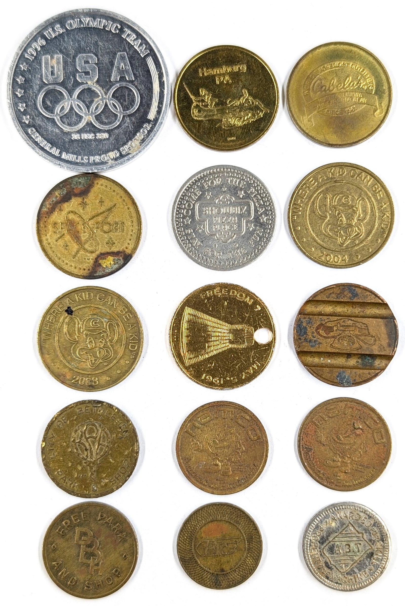 Lot of 15 Tokens - 1996 Olympics, Spaceport, Namco, etc. (1 of 2)