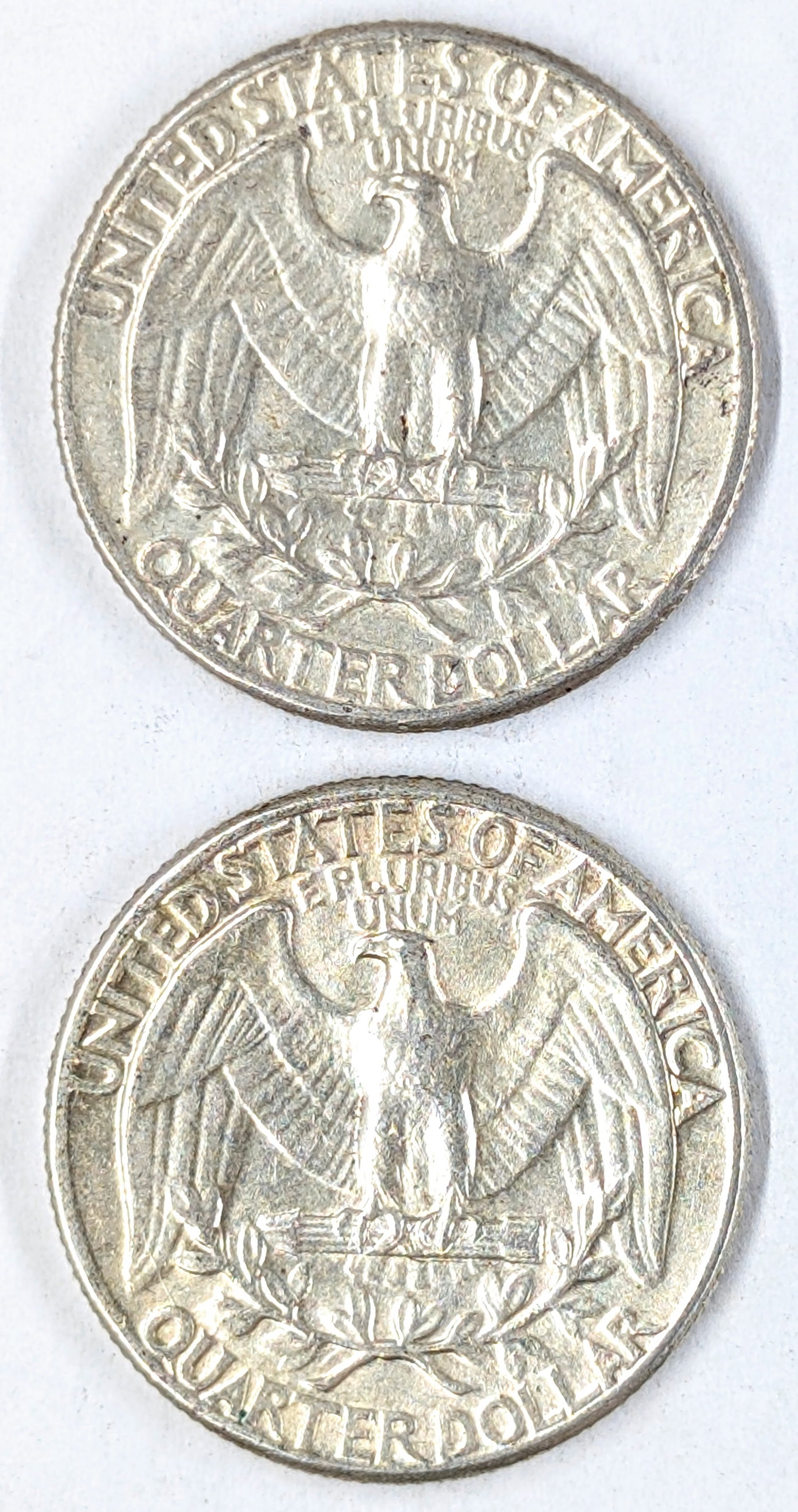 Lot of 2 Silver Washington Quarters- 1963, 1964 - 2