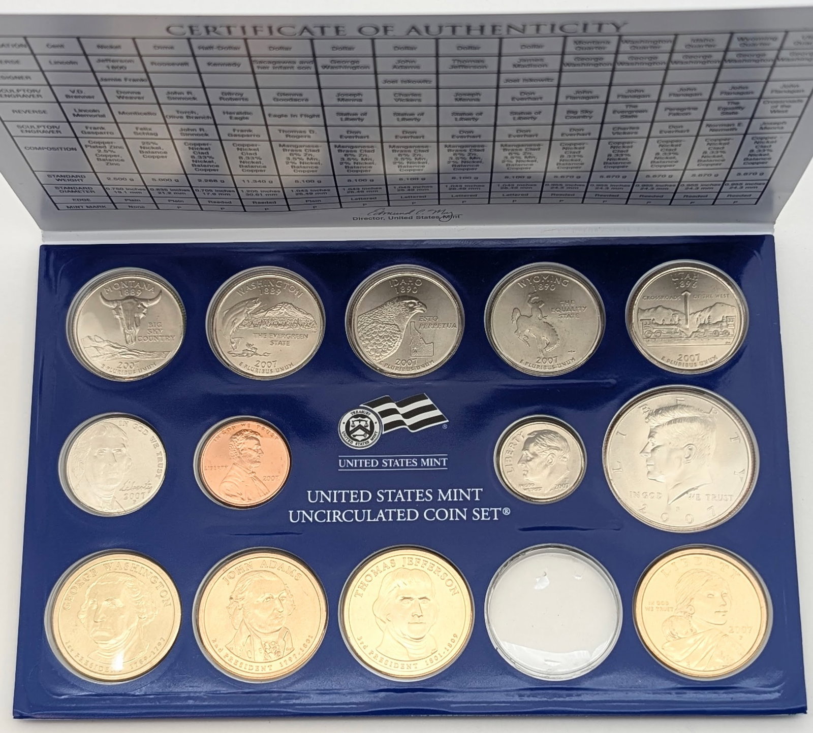 2007 P US Mint Uncirculated Coin Set: Coin