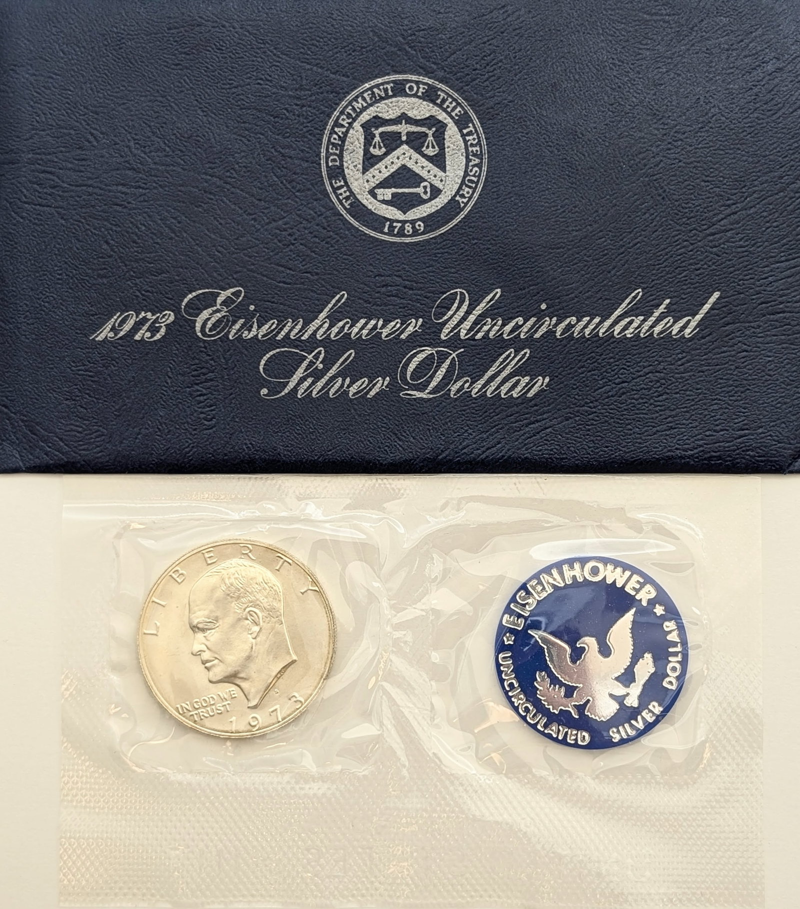1973-S Eisenhower " Ike" Uncirculated Silver Dollar: Silver