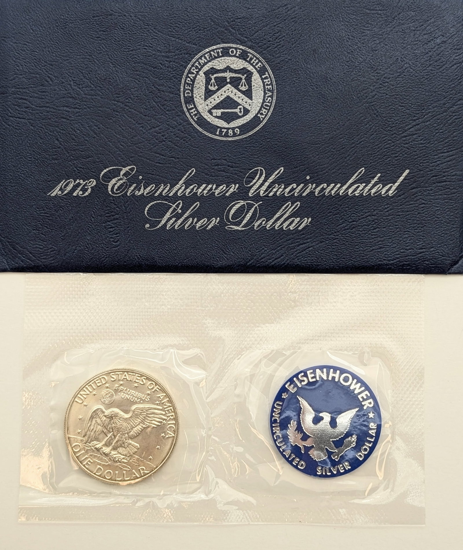 1973-S Eisenhower " Ike" Uncirculated Silver Dollar - 2