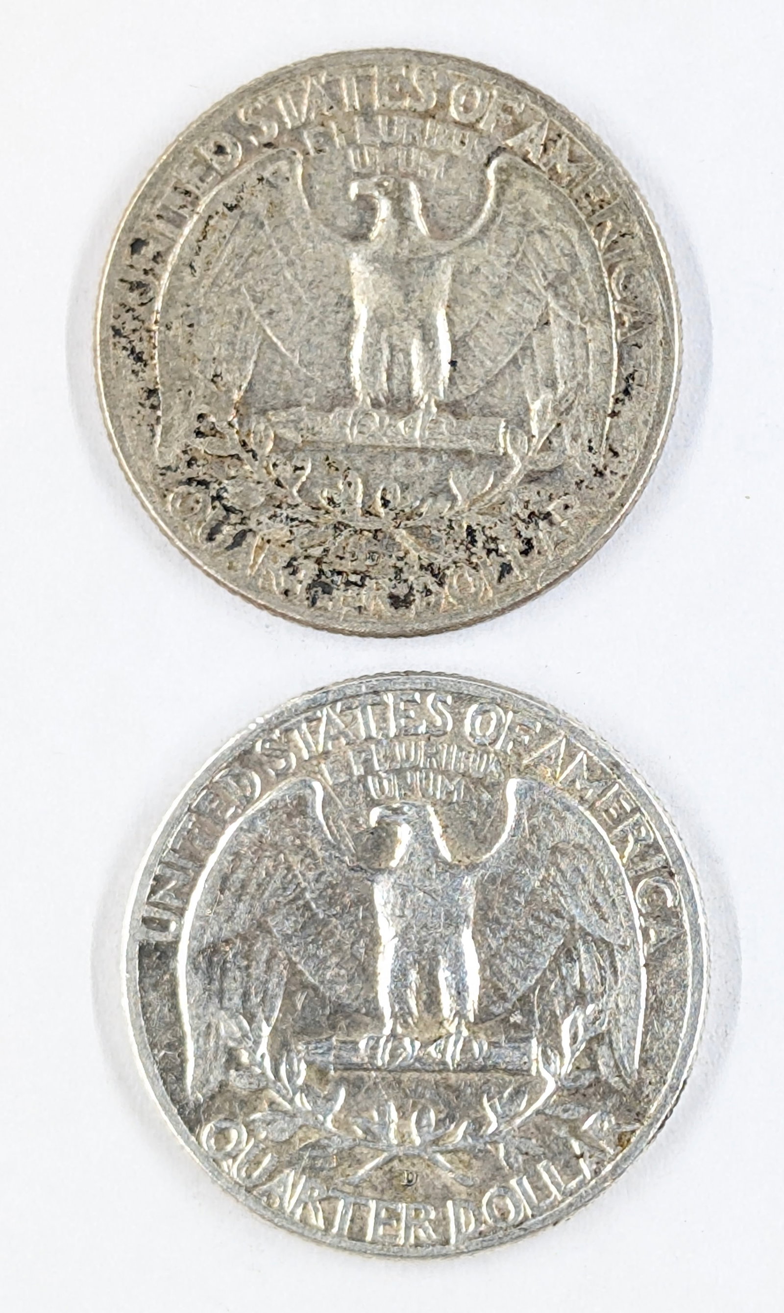 Lot of 2 Silver Washington Quarters- 1963, 1964-D - 2