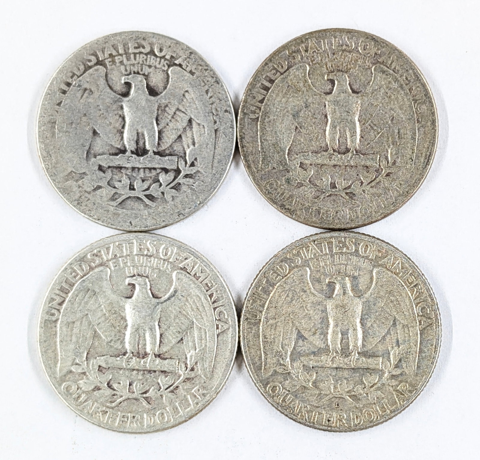 Lot of 4 Silver Washington Quarters- 1935-1964 - 2