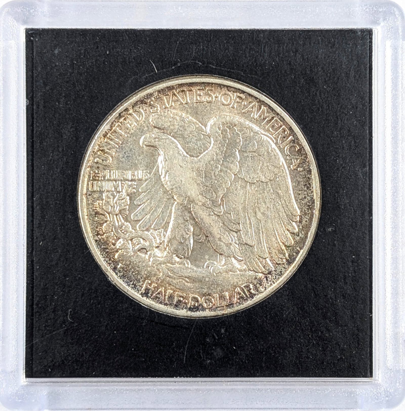 FEATURE-1943 Uncirculated Silver Walking Liberty Half Dollar- Great Toning! - 2