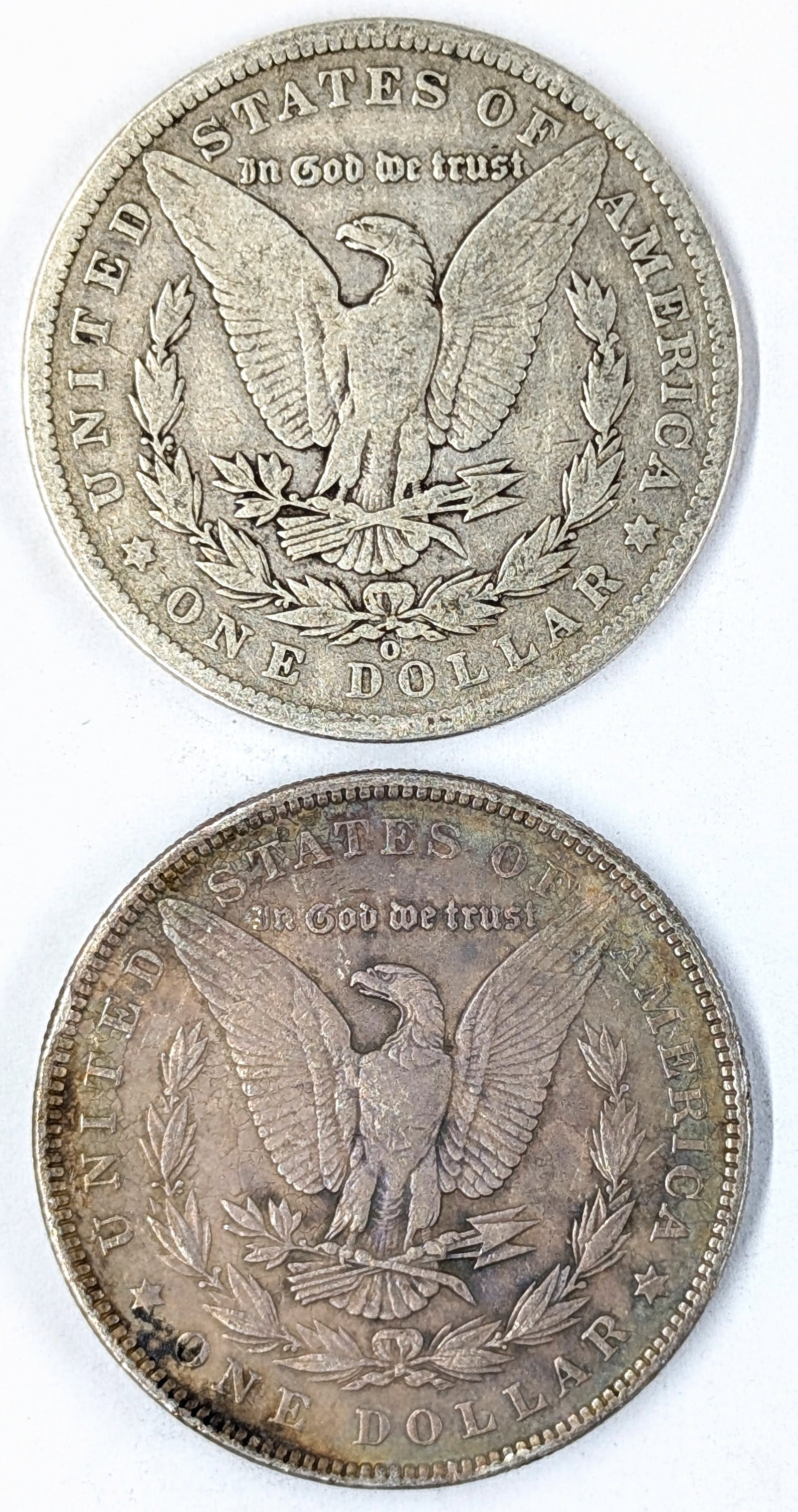 Lot of 2 Morgan Silver Dollars- 1900-O, 1902 - 2