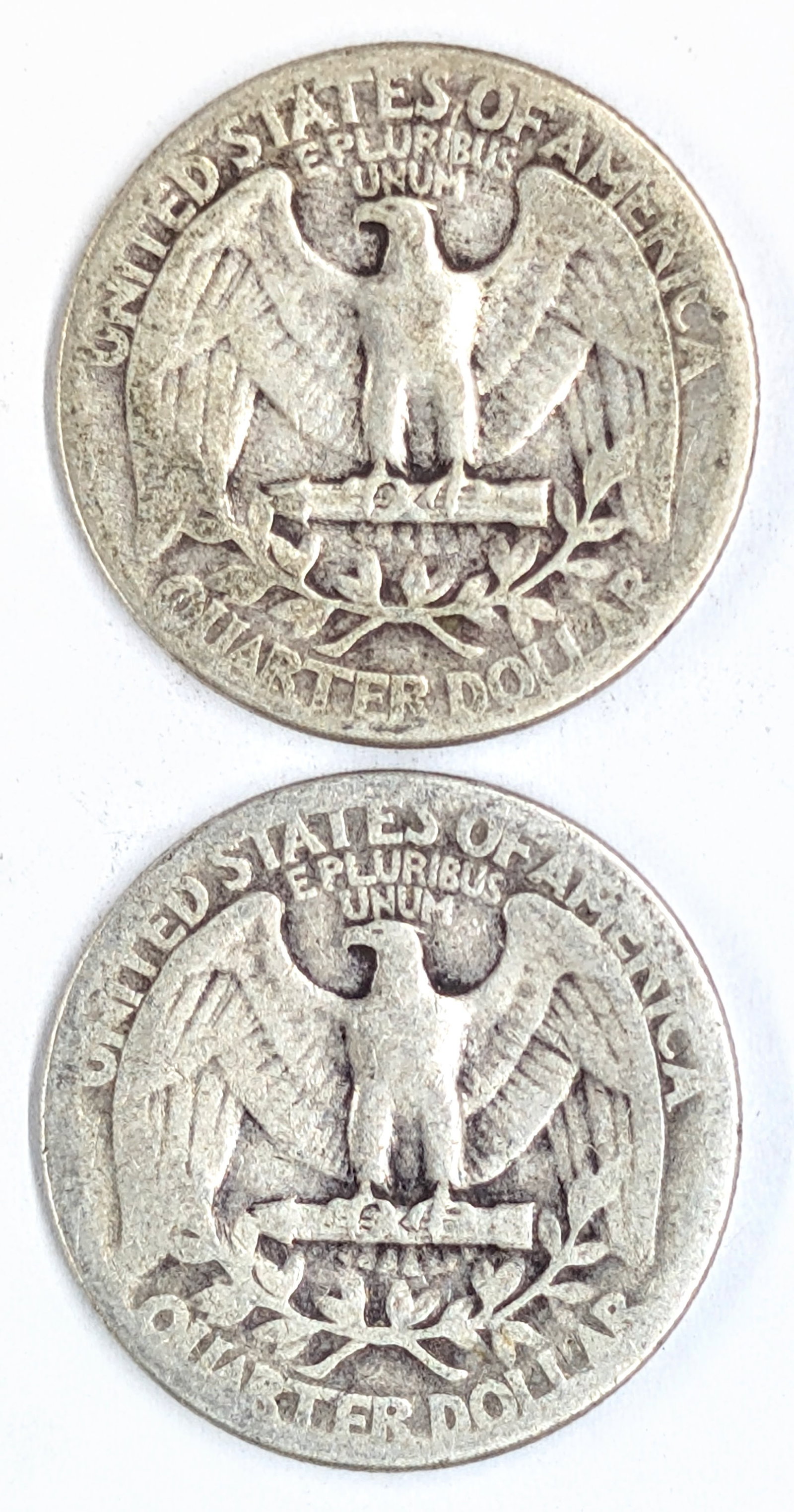 Lot of 2 Silver Washington Quarters- 1936, 1937 - 2