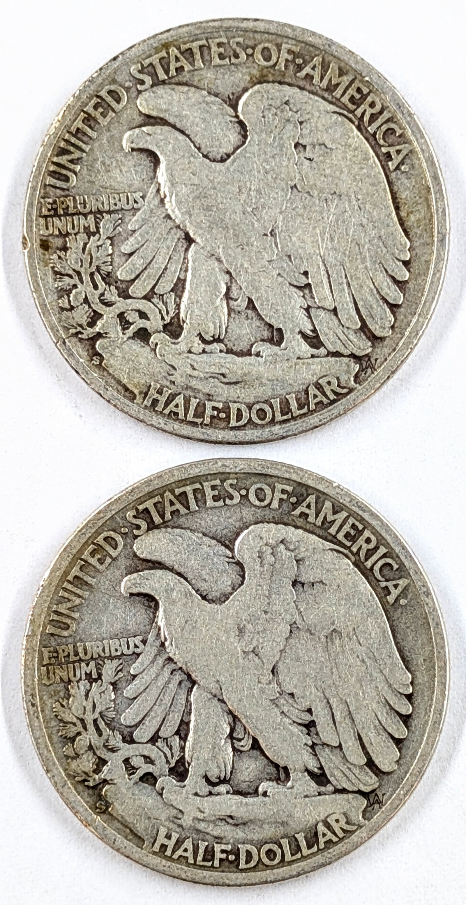 Lot of 2 Silver Walking Liberty Half Dollars- 1940-S, 1942-S - 2