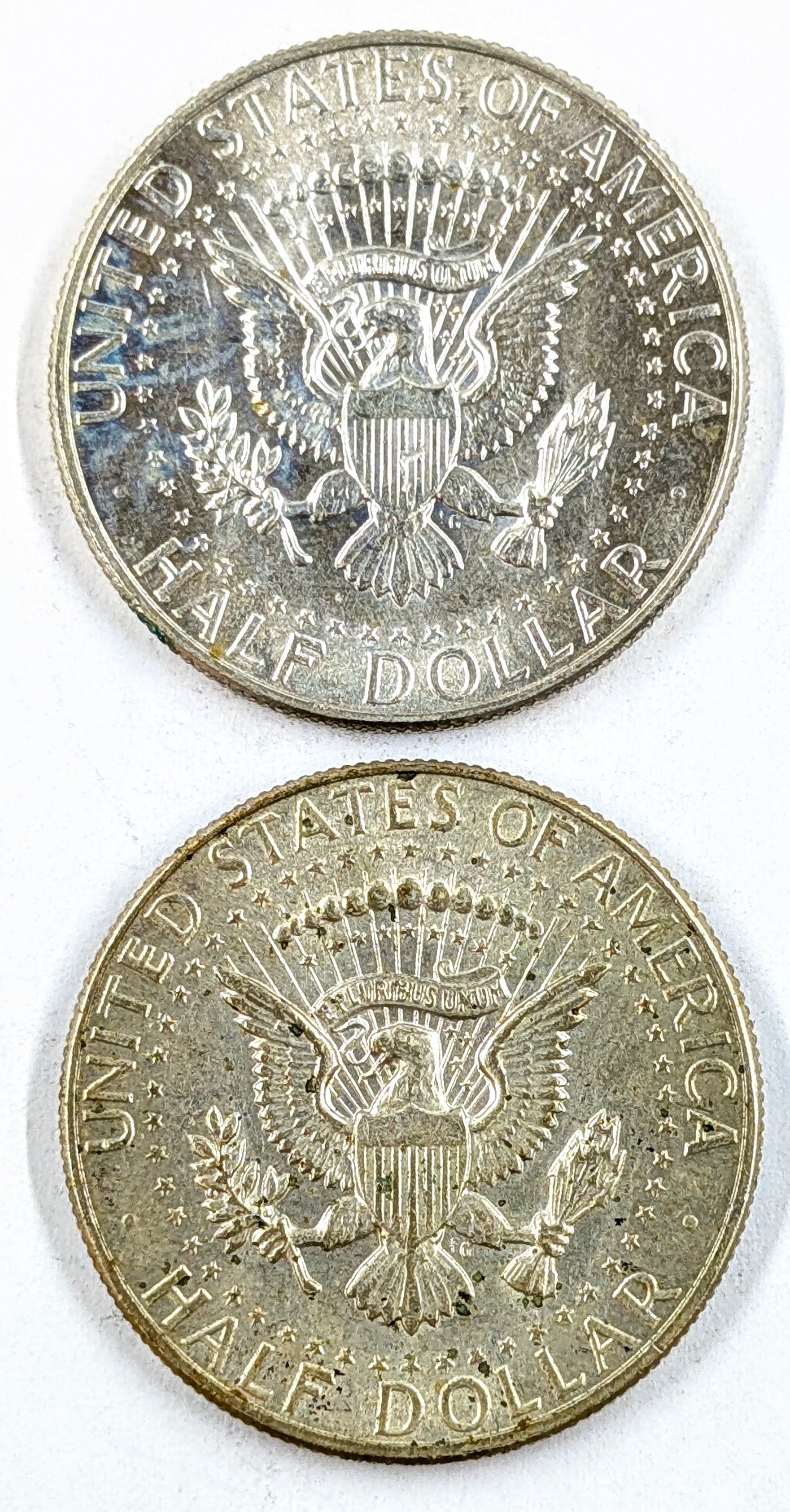 Lot of 2 Silver John F Kennedy Half Dollars - 1967 - 2